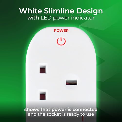 Detalle de Masterplug Four Socket Extension Lead, 2m Cable, 4-Gang with Individual Switches (SWC4210N)