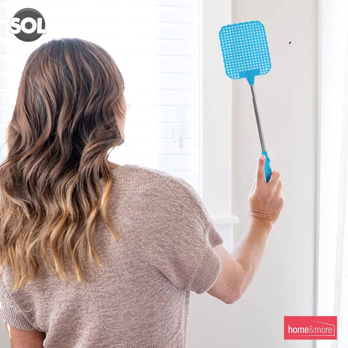 Thumbnail 6 de SOL 4pk Long Fly Swatter 45cm: Heavy Duty Swats for Flying Pests