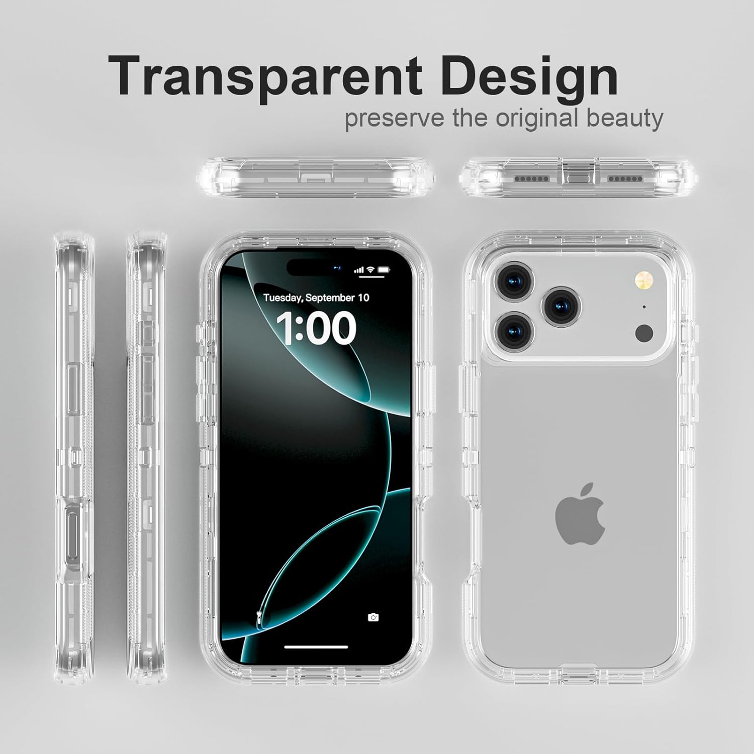 Detalle 2 de Follaroma iPhone 17 Pro Max Case (6.9 inch) – Heavy-Duty Dual Layer Shockproof Clear Cover
