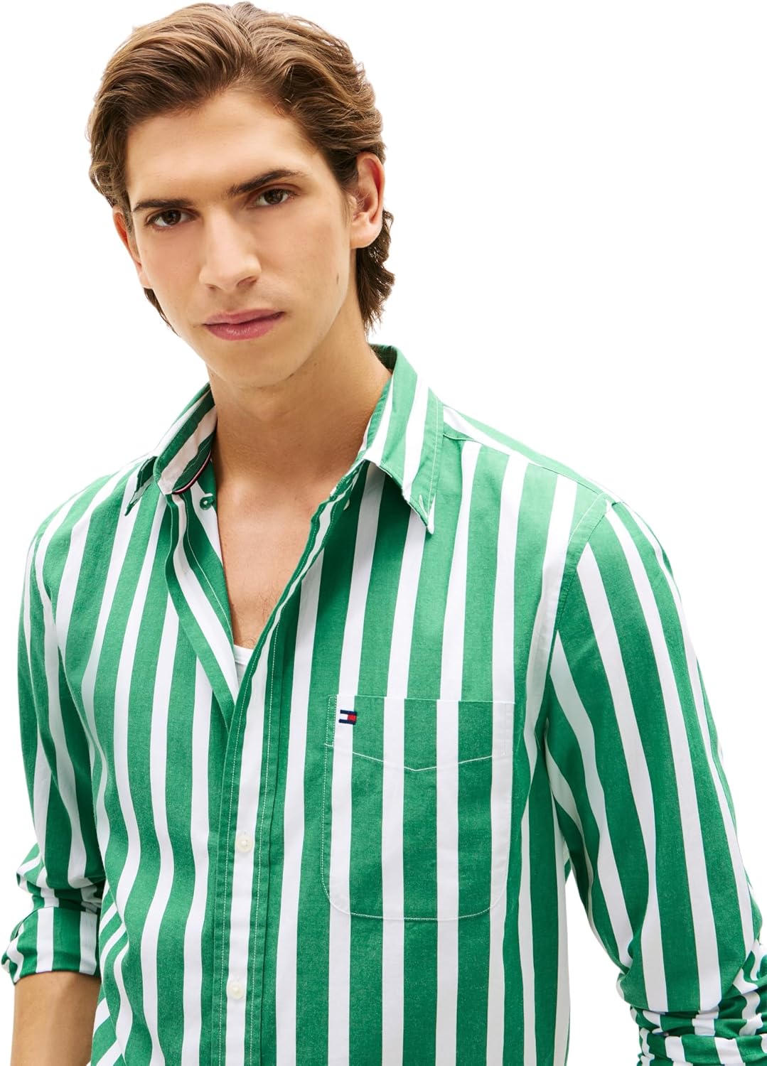 Thumbnail 2 de Tommy Hilfiger Flex Poplin Bold Stripe Shirt MW0MW41715 camicia in popeline a righe, unisex