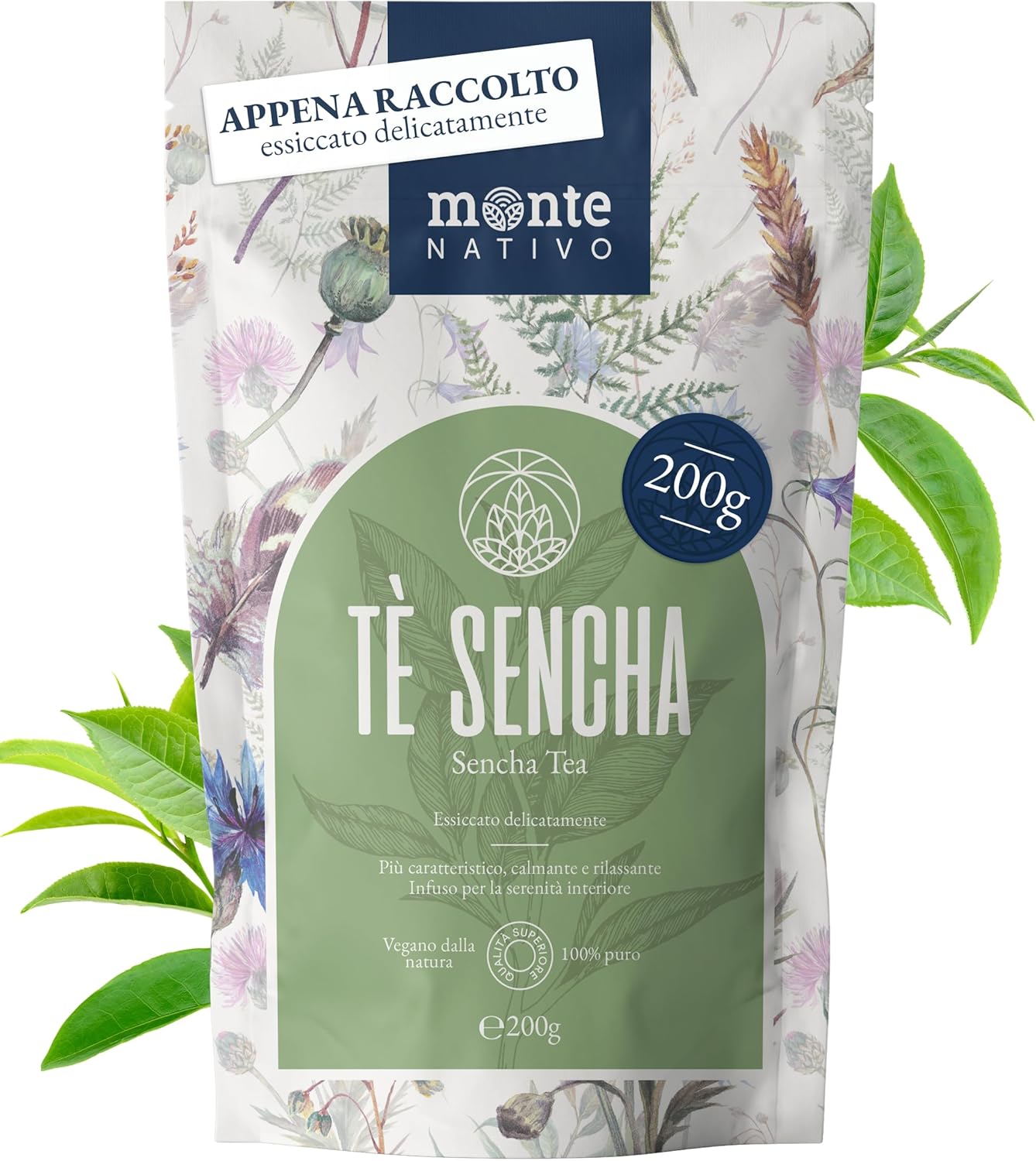 Detalle de Sencha The Verde Monte Nativo (200g) – Tè Verde Sencha di Qualità Superiore