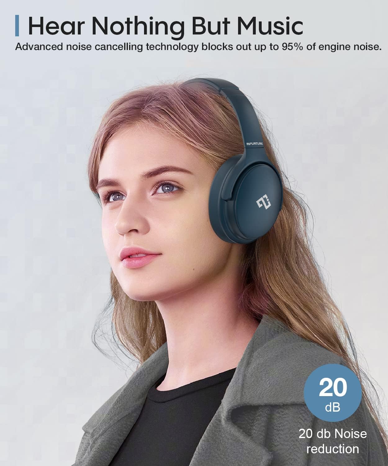 Detalle de INFURTURE H1 Wireless ANC headphones with 90H