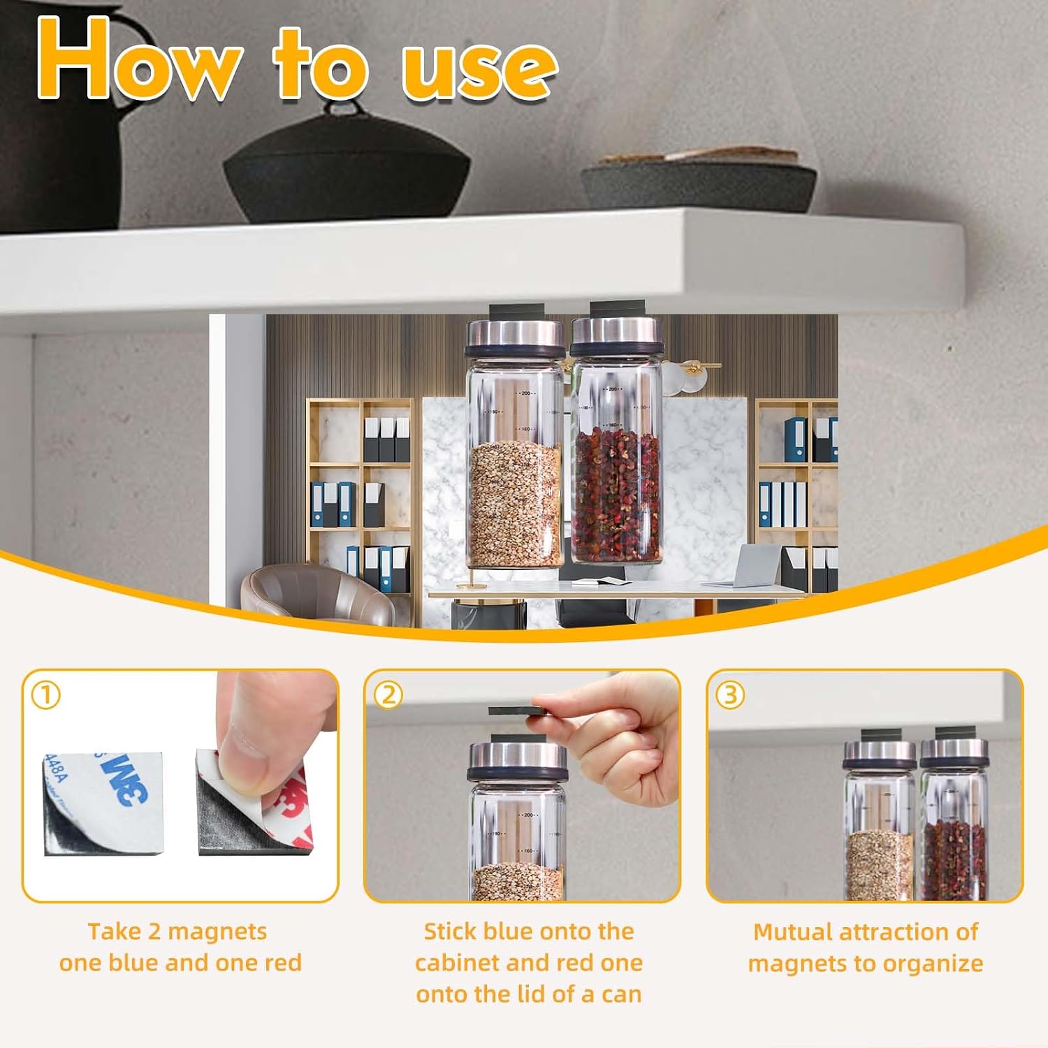 Thumbnail 4 de CHUNNIAO 1'' 160Mil 36PCS Paired Adhesive Magnets, 1-Inch Squares