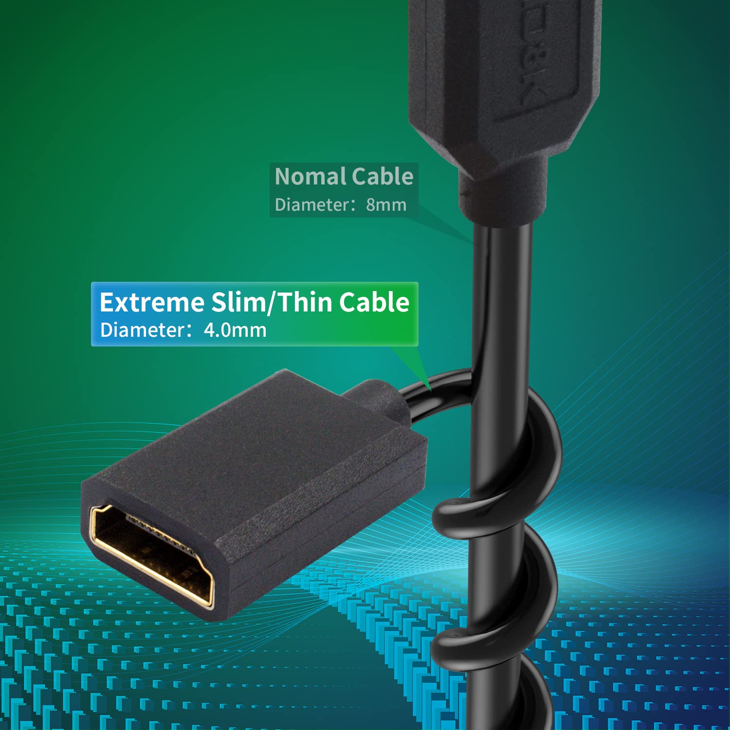 Thumbnail 5 de Duttek 8K 90 Degree Micro HDMI to HDMI Coiled Cable (1.2m) for Action Cameras and More