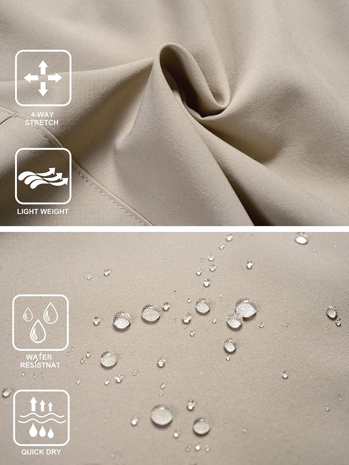 Detalle de Hugut Women's Lightweight Hiking Cargo Shorts: Quick-Dry, Water-Resistant & Pockets for Outdoor Adventures