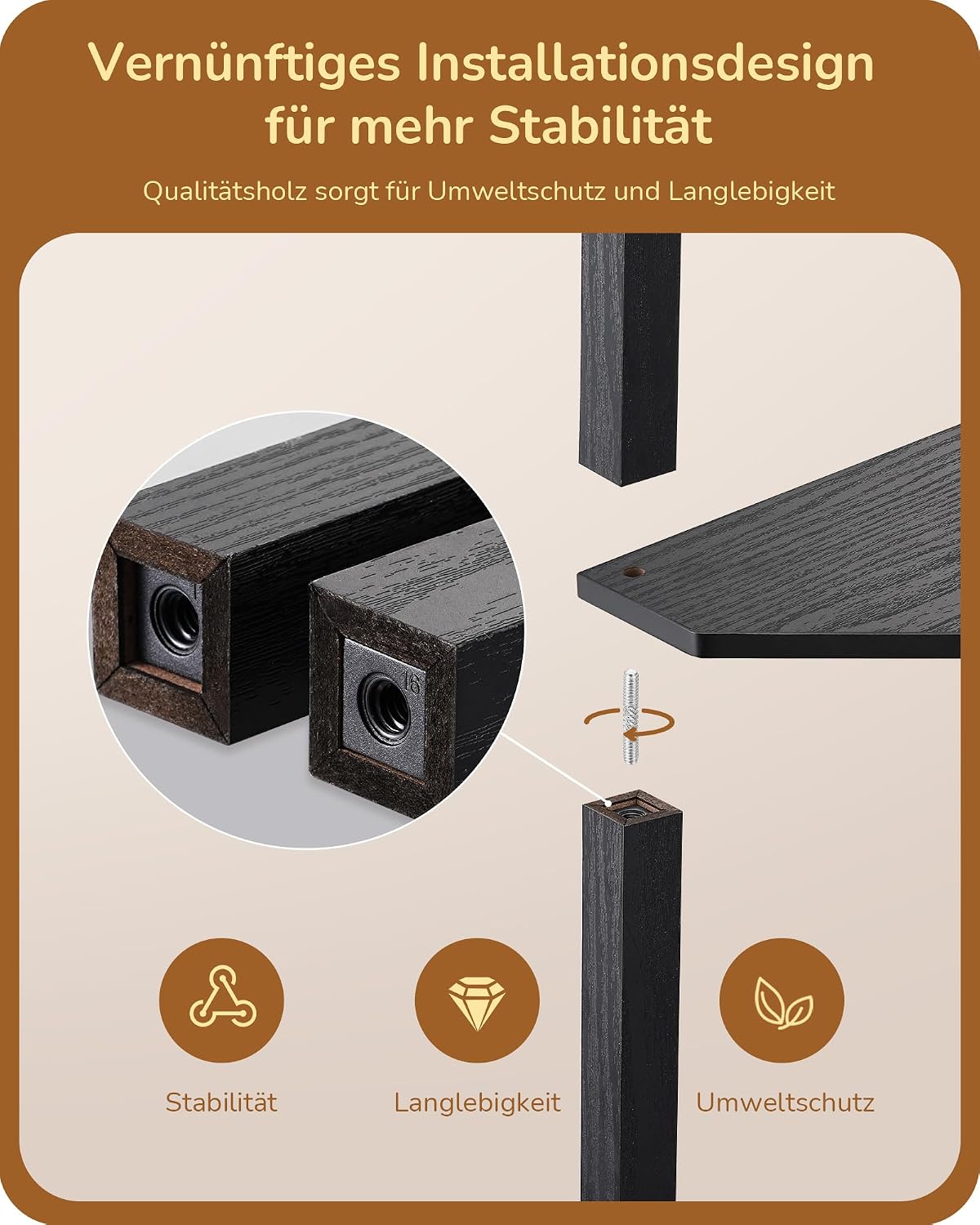 Detalle 2 de EDISHINE ST-F31048 vloerlamp met hoekplanken, dimbare led en draaibare lichtstrip