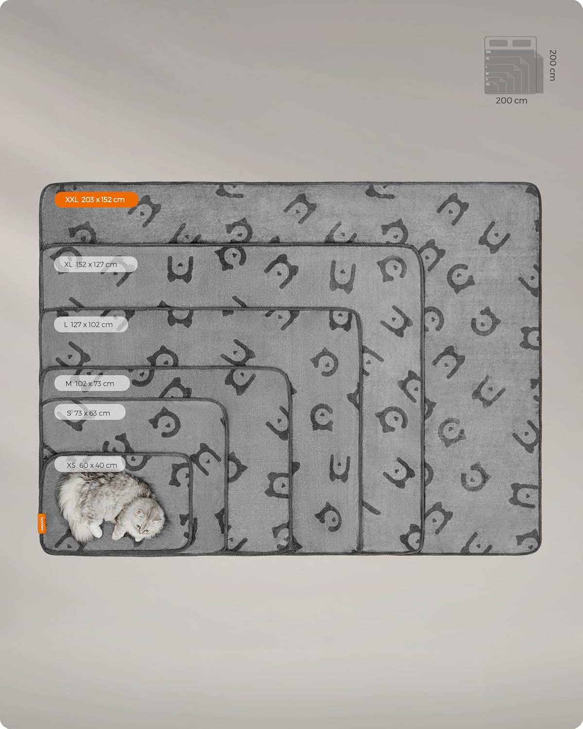 Thumbnail 4 de Feandrea Hundedecke Waschbar im 3er-Set (XXL, 203 x 152 cm) schiefergrau