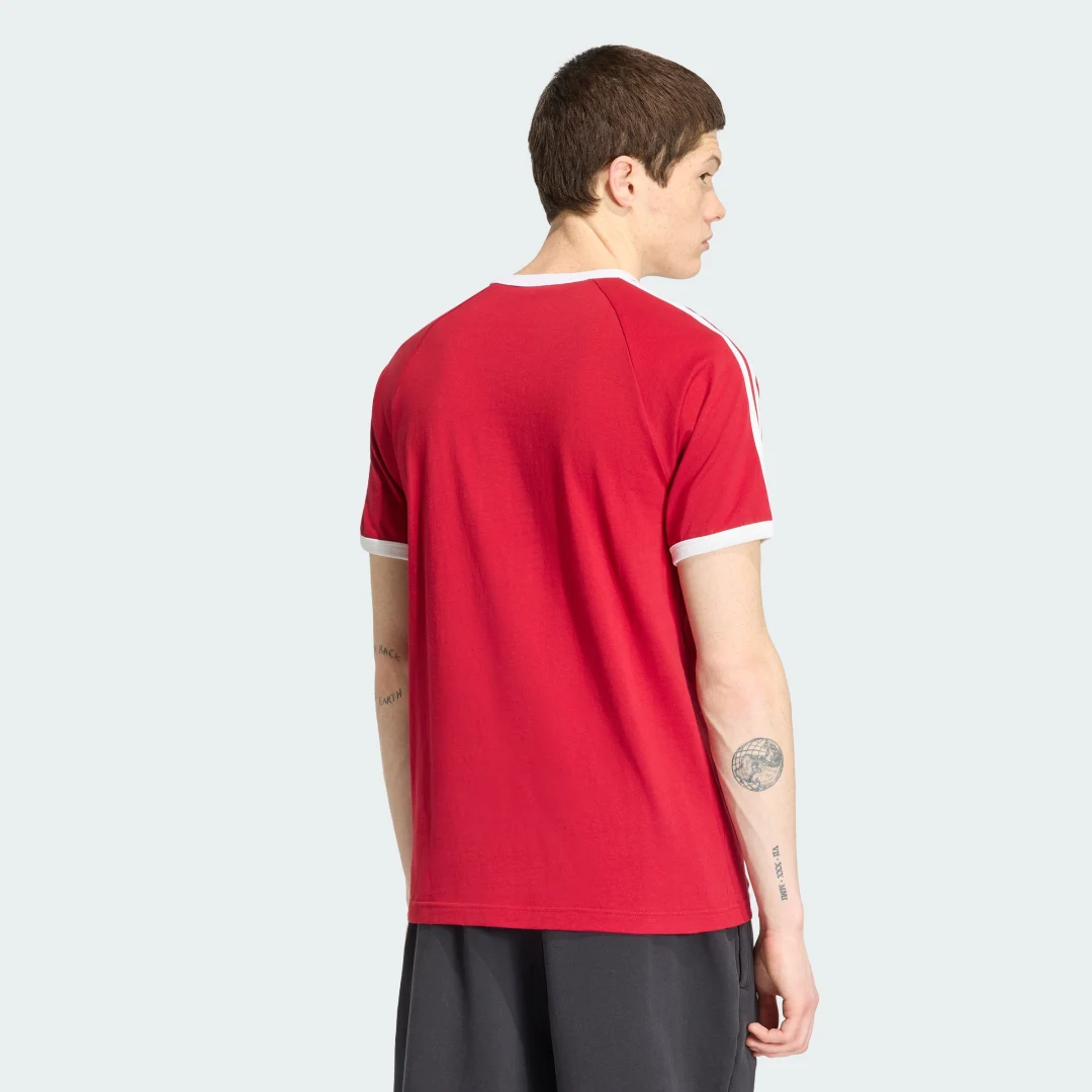 Detalle 2 de Camiseta de 3‑Stripes de Adidas, burgundy: resulta cómoda y atemporal