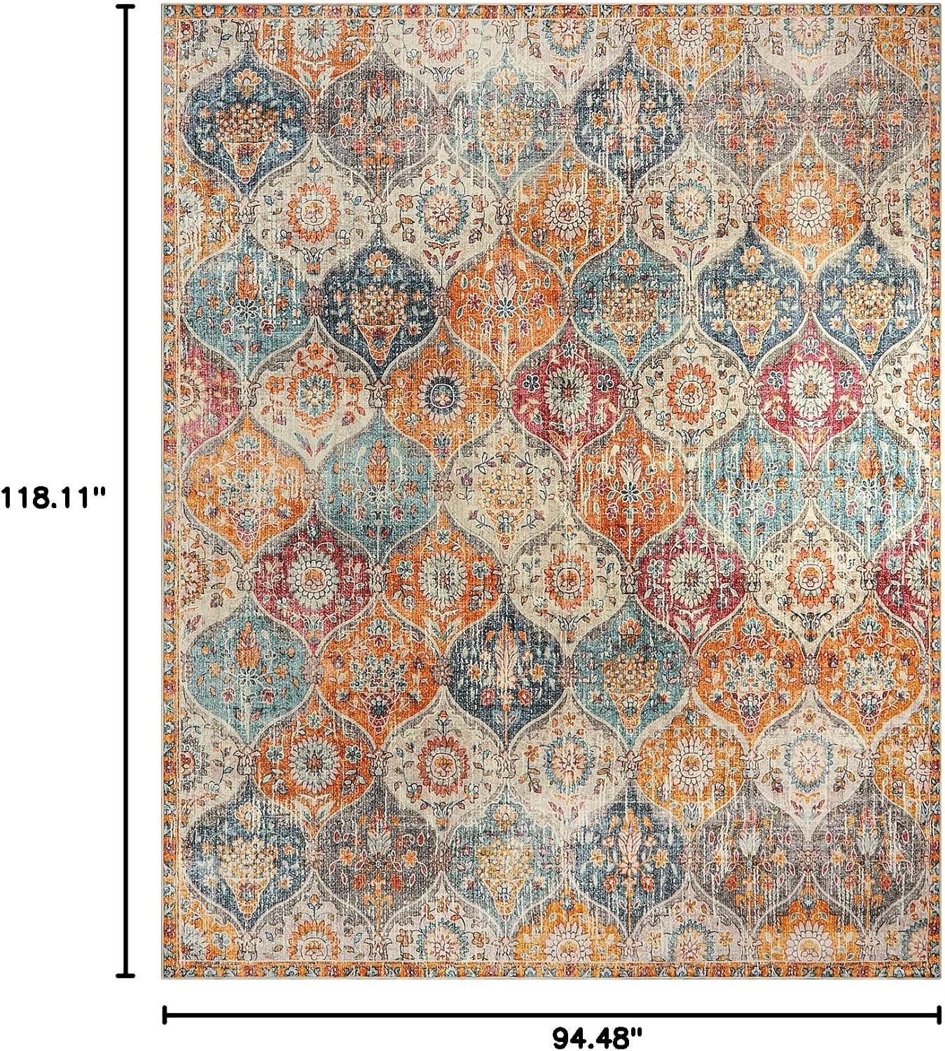 Detalle 2 de Lahome Moroccan 8x10 Washable Area Rug