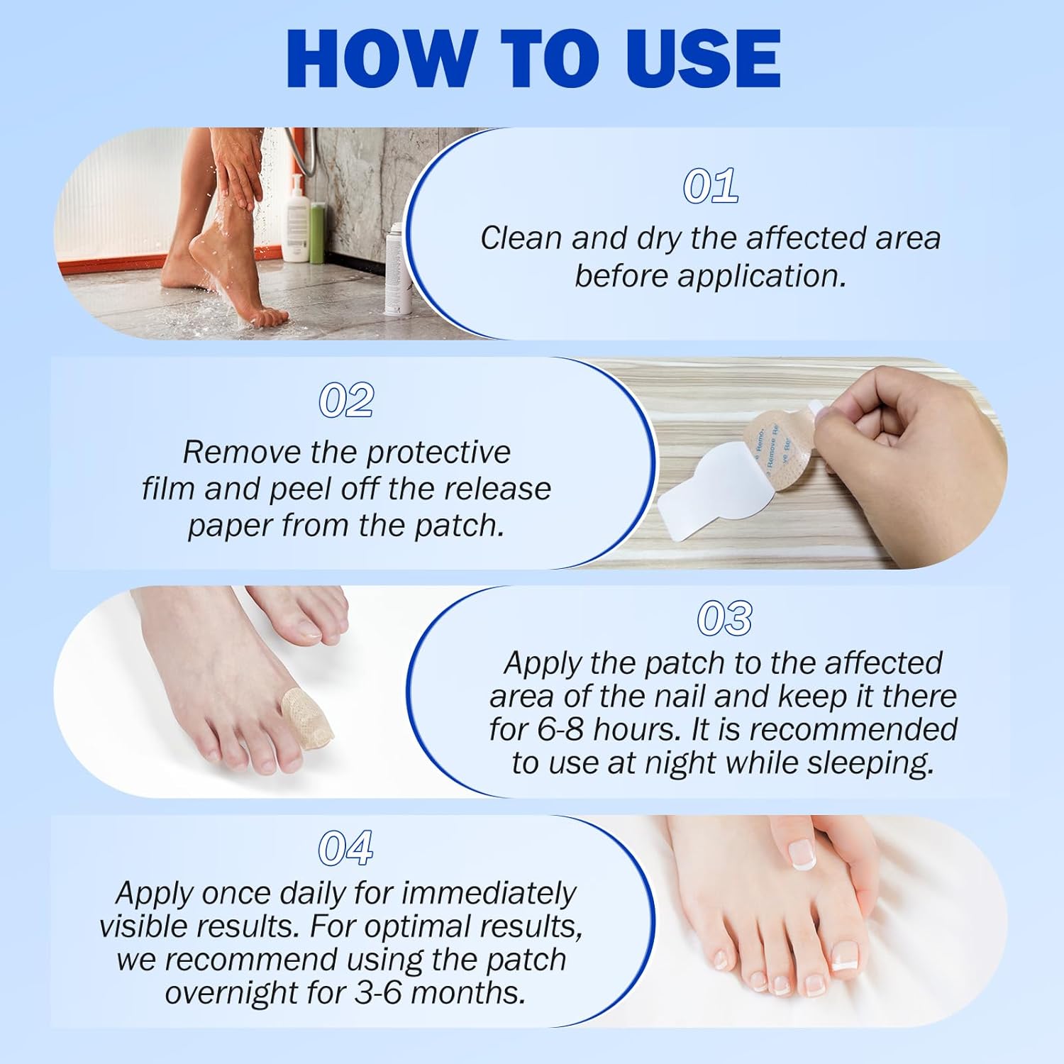 Thumbnail 6 de Nail Patches for Toenail Repair (42PCS) — Overnight 8-Hour Support for Damaged, Thick, or Yellow Toenails