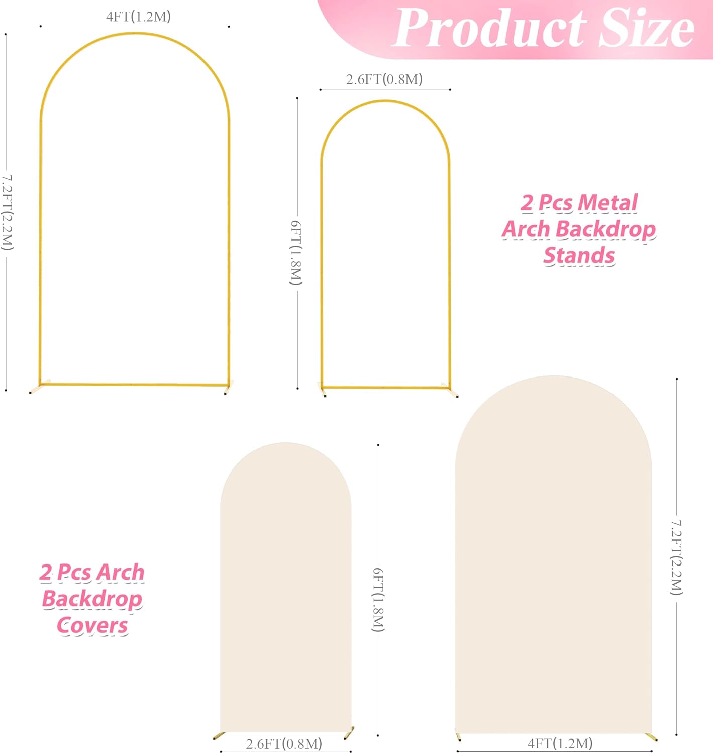 Thumbnail 1 de Wokceer Wedding Arch Stand 7.2FT 🎉