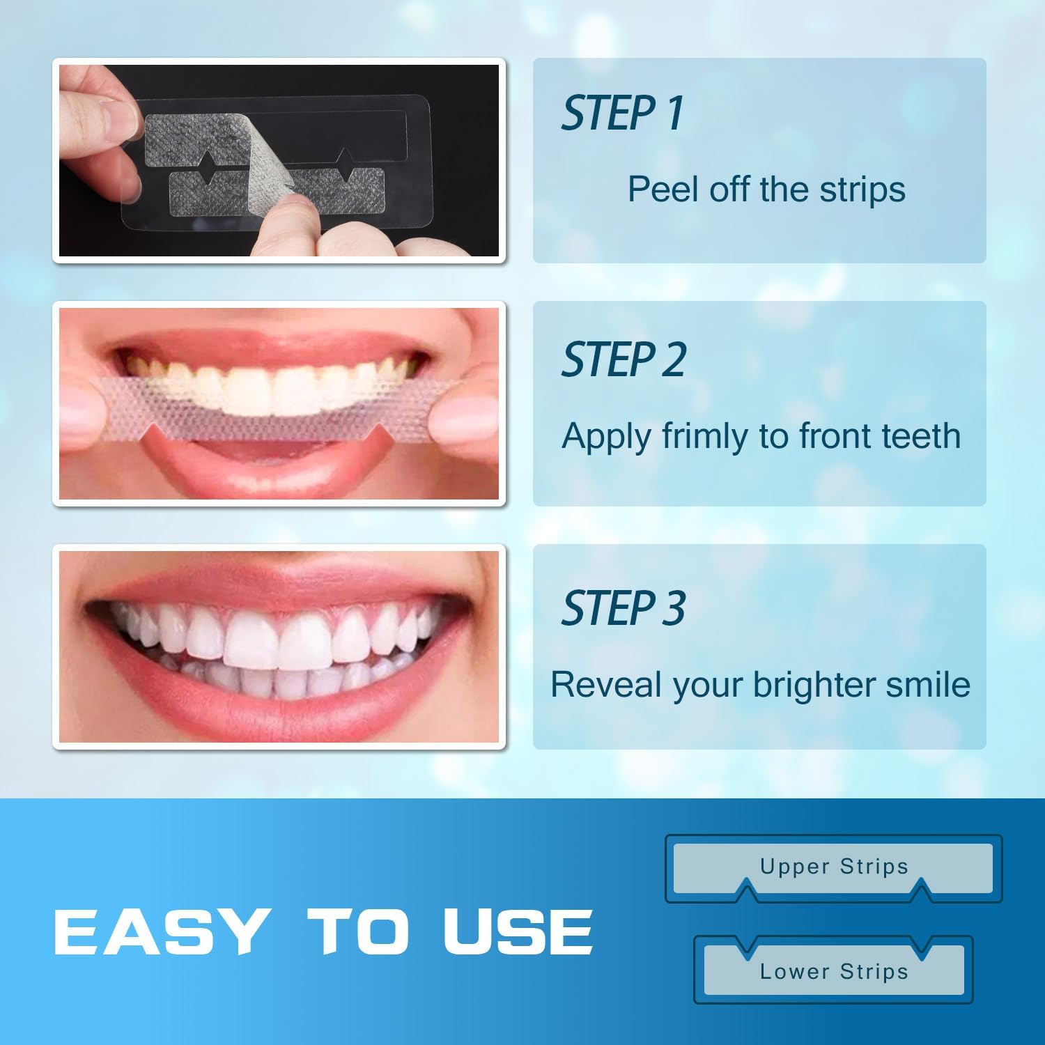 Detalle 2 de Pdoo Teeth Whitening Strips, 28 Non-Slip Mint-Flavoured Strips