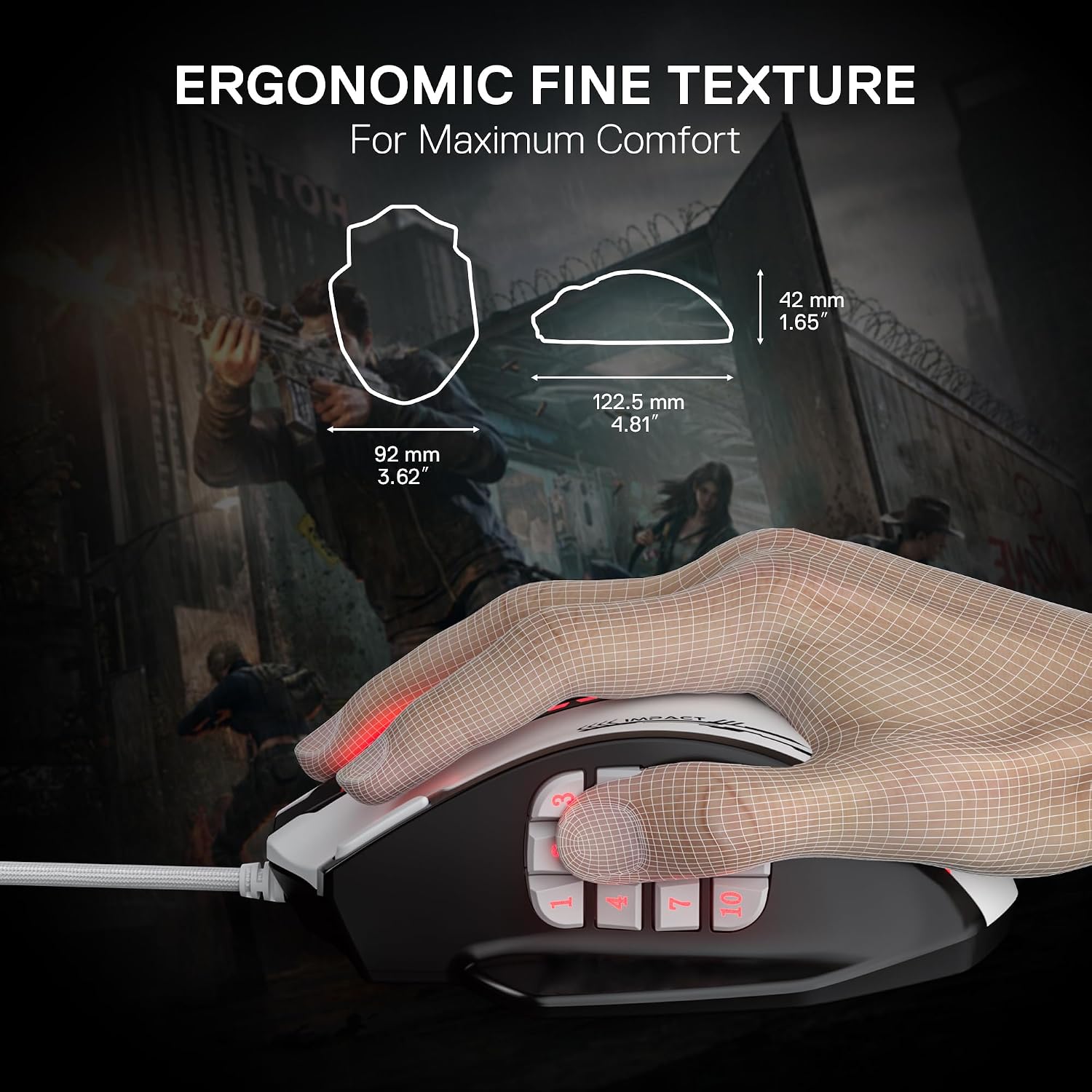 Thumbnail 5 de Redragon M908WB Impact RGB gaming mouse with 12 side buttons, up to 24,000 DPI and programmable macros