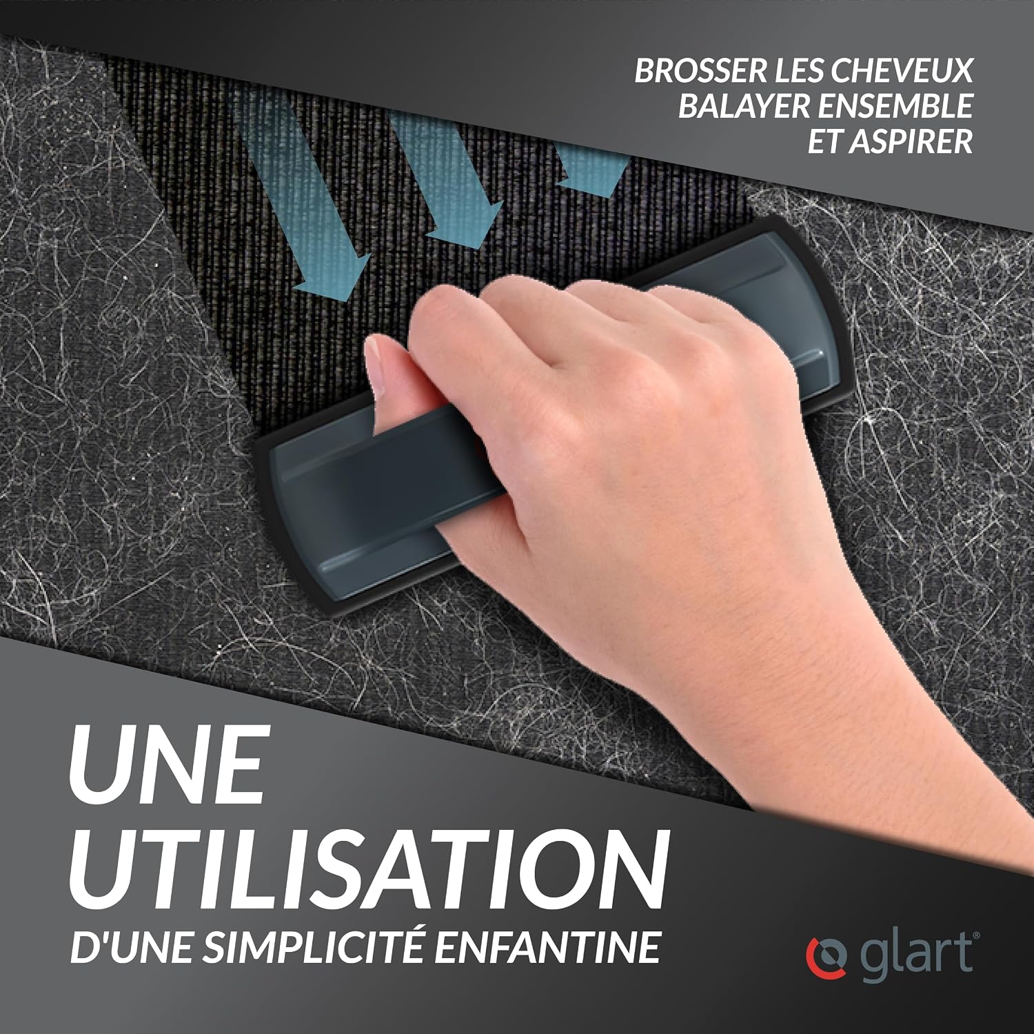 Thumbnail 3 de Glart 44THB – Brosse silicone enlève-poils animaux, réutilisable et ergonomique