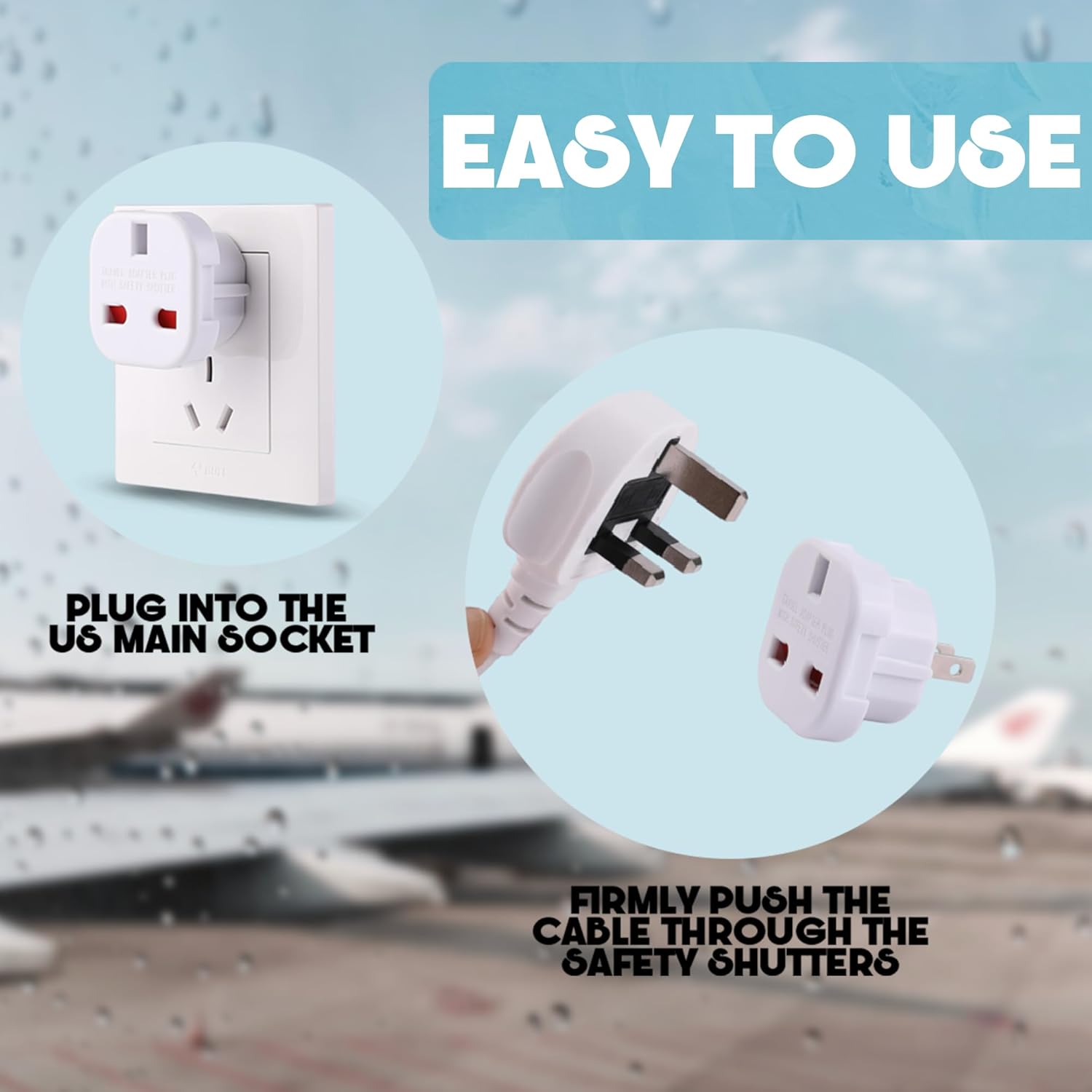 Thumbnail 4 de DAPTER's 2 Pack UK to US Plug Adaptor (Type G to A & B)
