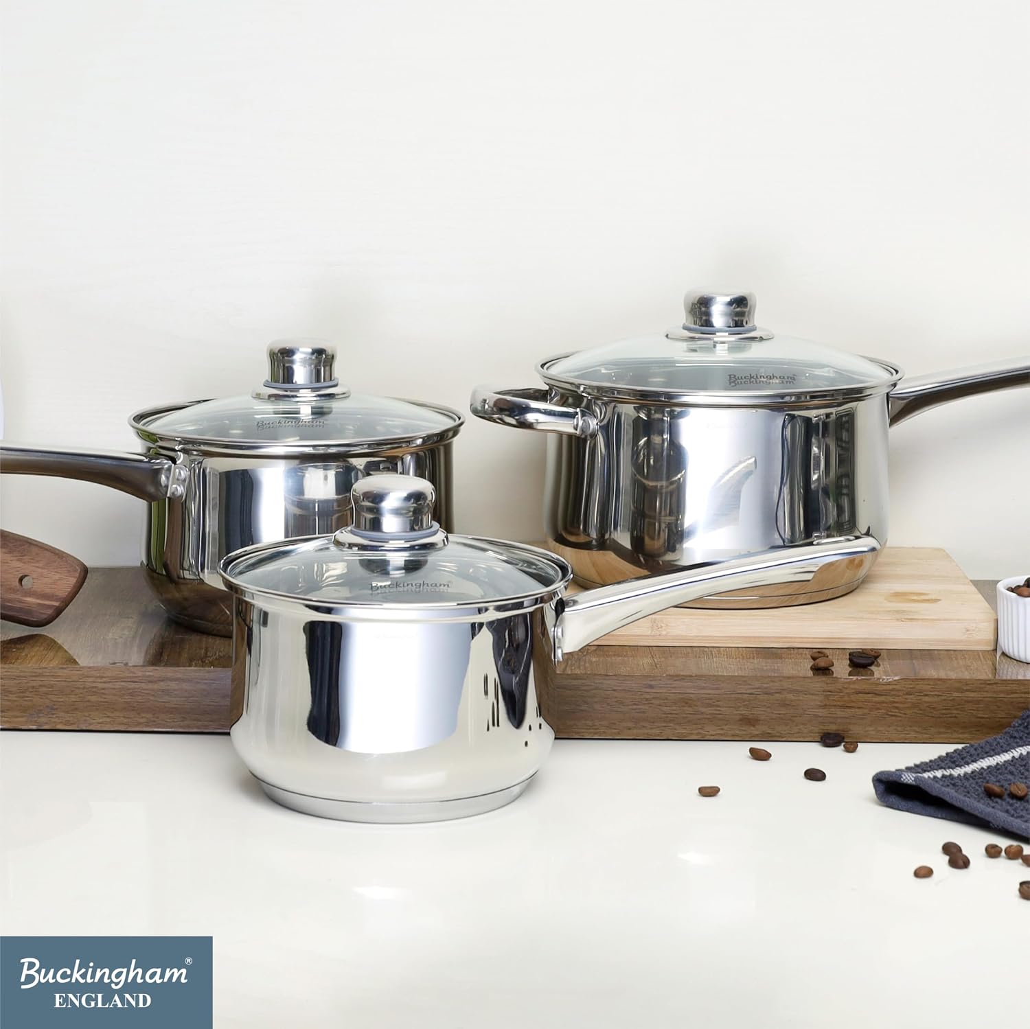Detalle de Buckingham Stainless Steel Saucepan Set 3