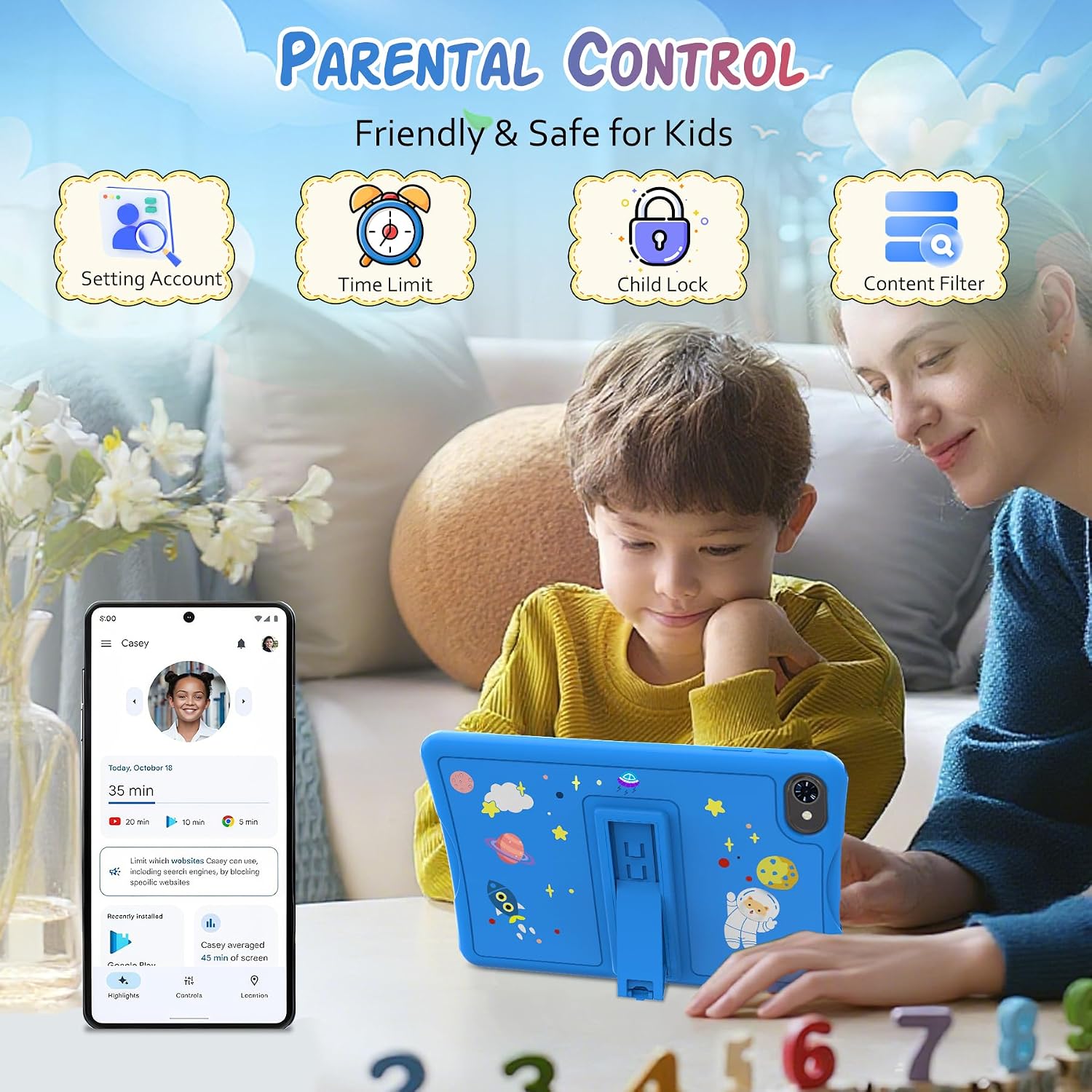 Thumbnail 3 de 2026 Upgraded 10-inch Kids Tablet with Android 15, Parental Controls, and 2TB Expandable Storage