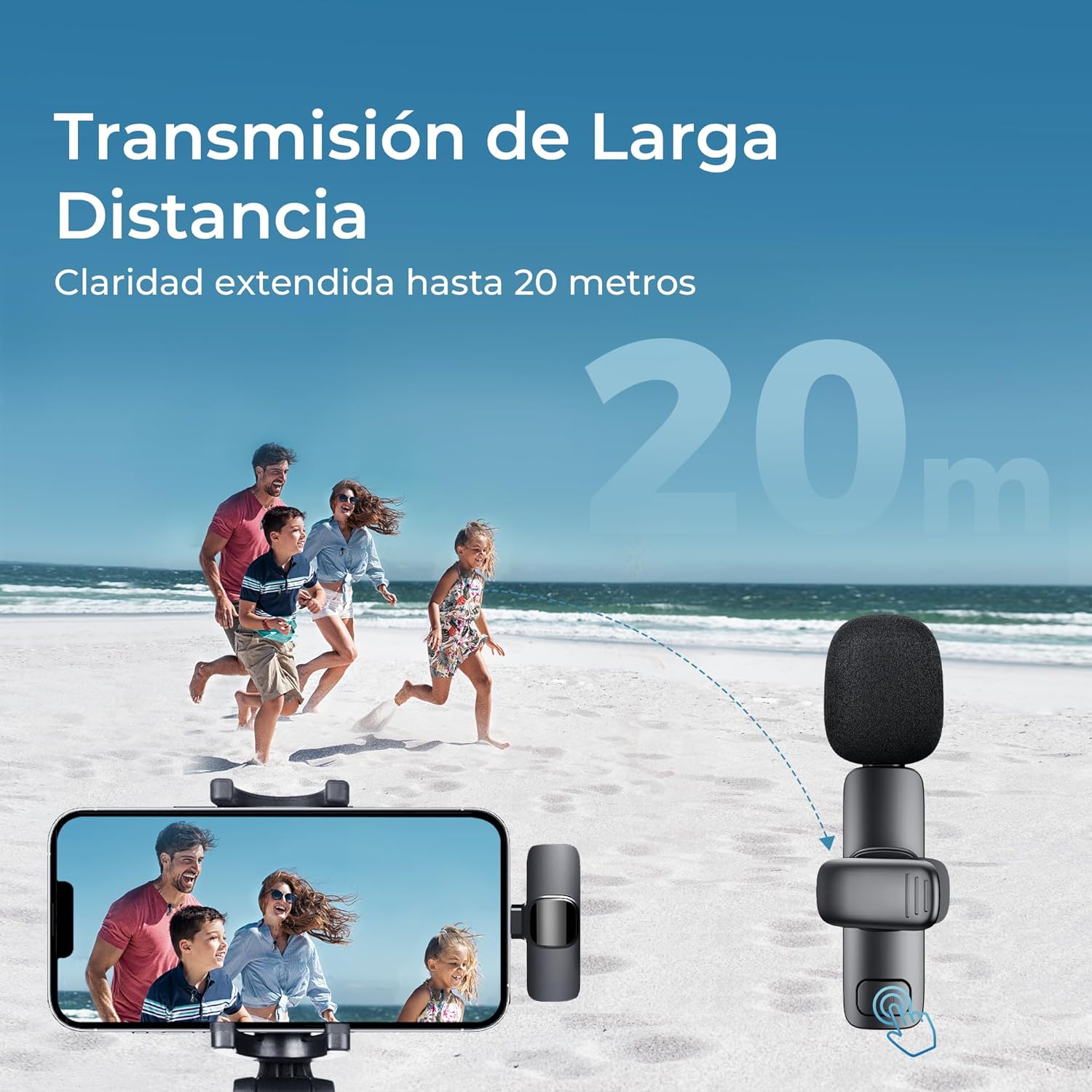 Detalle 1 de YRF Micrófono Inalámbrico de Solapa para iPhone y Android 🎙