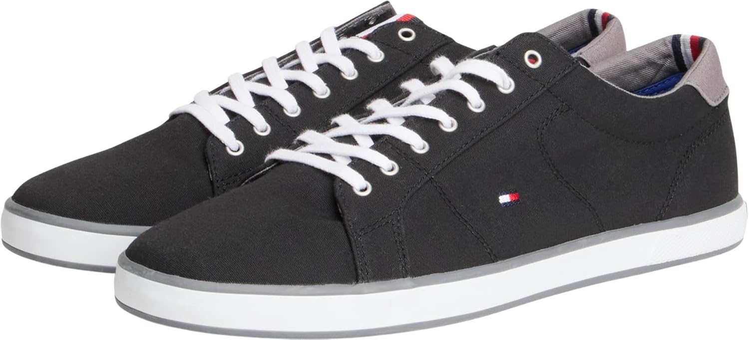 Detalle de Tommy Hilfiger Baskets Vulcanisées Homme – Élégance casual en toile légère
