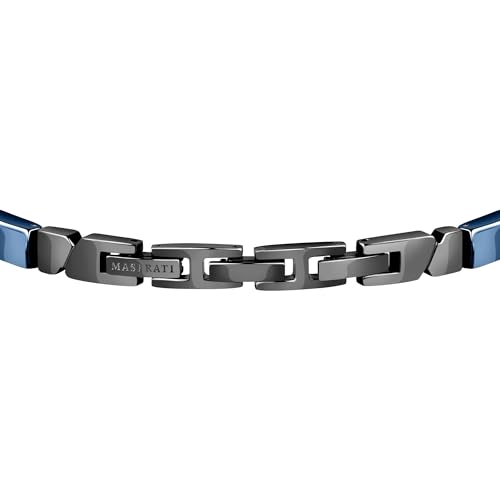Detalle de Maserati Bracelet Homme Jewels en Acier, Céramique bleue et PVD gris – JM221ATZ01