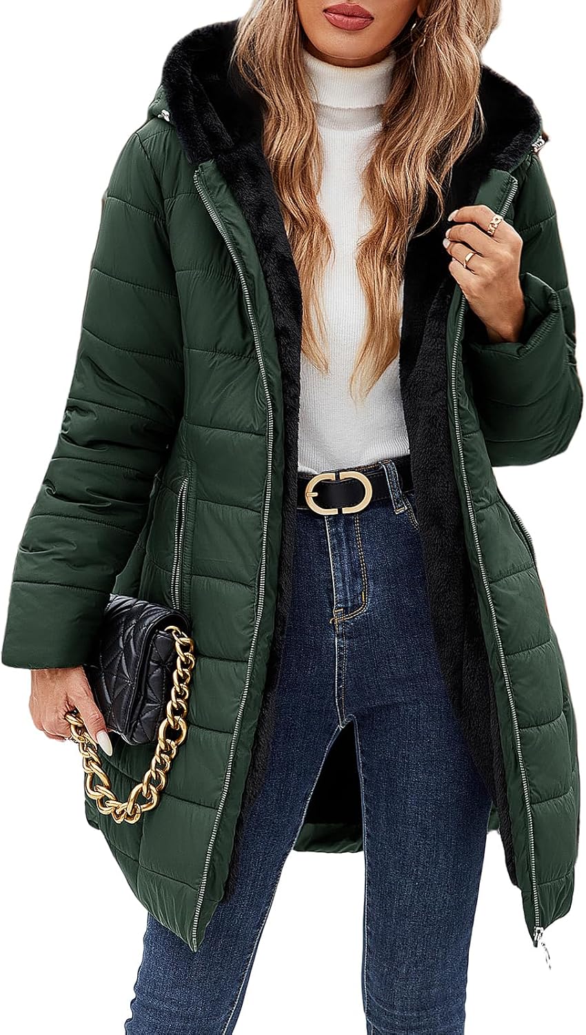 Detalle de VXVGER Women's Winter Coat with Fleece Lining