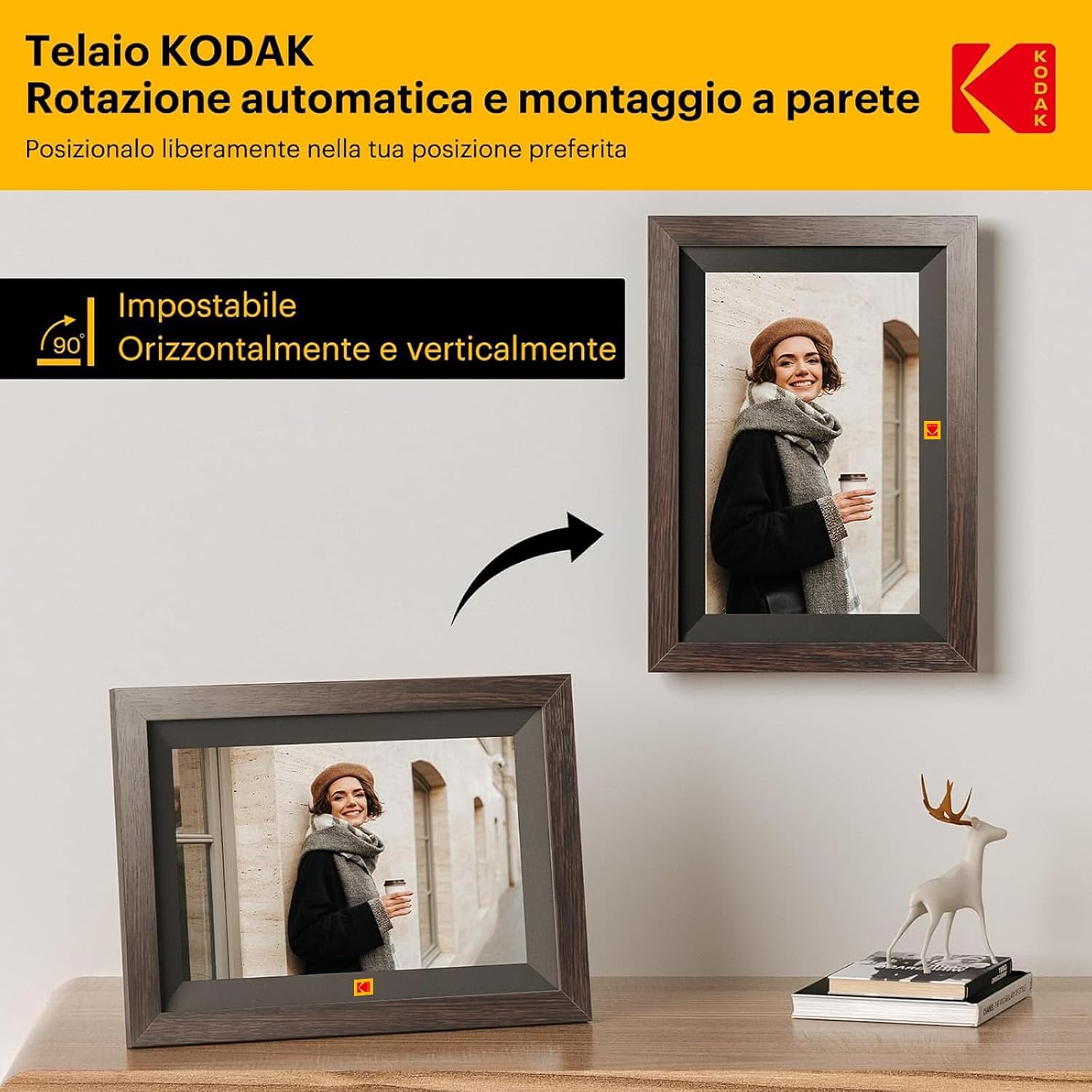 Thumbnail 1 de KODAK Cornice Digitale WIFI 10,1": cornice foto IPS con 32 GB e condivisione wireless