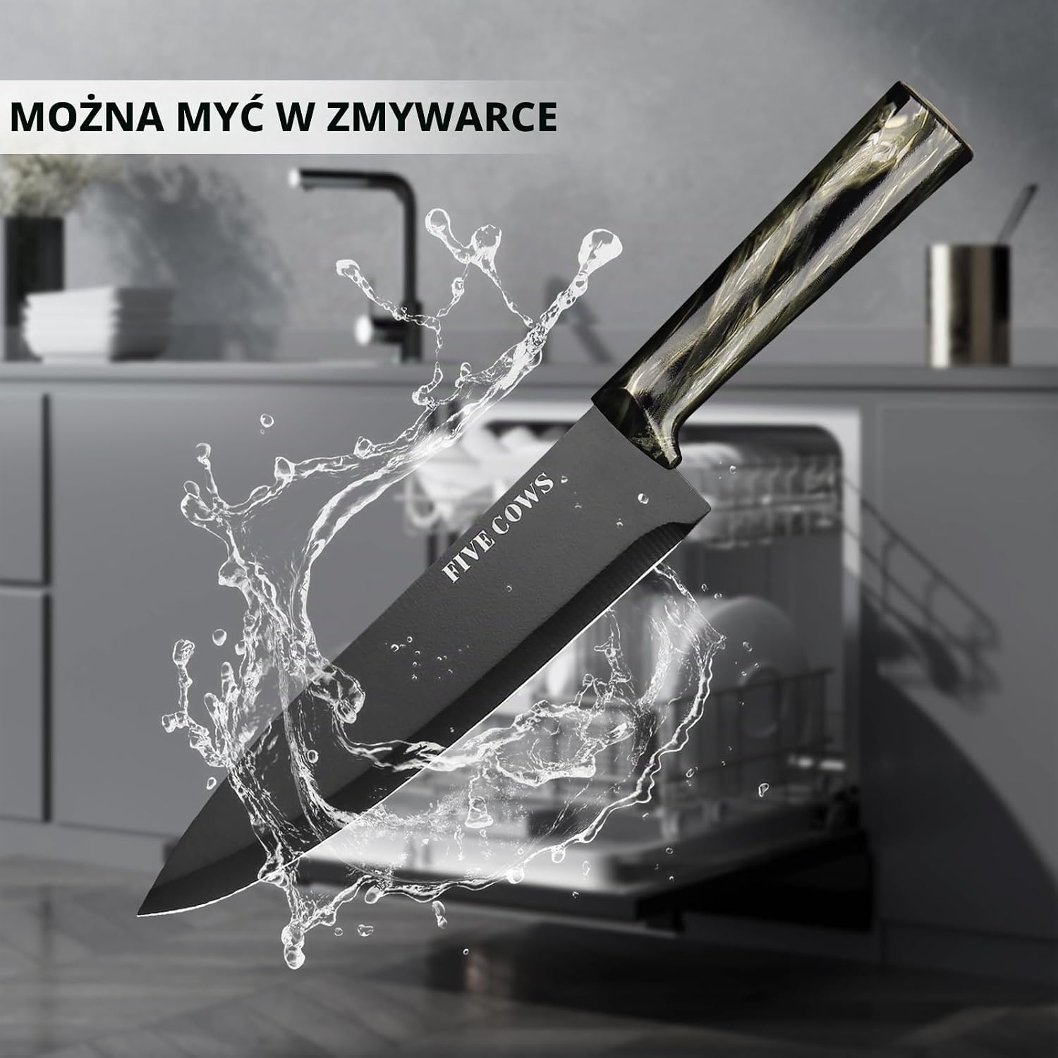 Thumbnail 5 de FIVE COWS FW-16-2509-RS – 16-elementowy zestaw noży z blokiem samoostrzącym