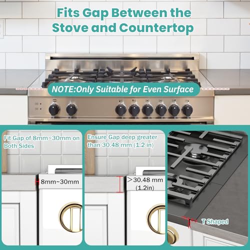 Thumbnail 1 de LIFFEE Stove Gap Covers 2PCS — Stainless Steel Gap Filler (13.8'' to 27.5'')