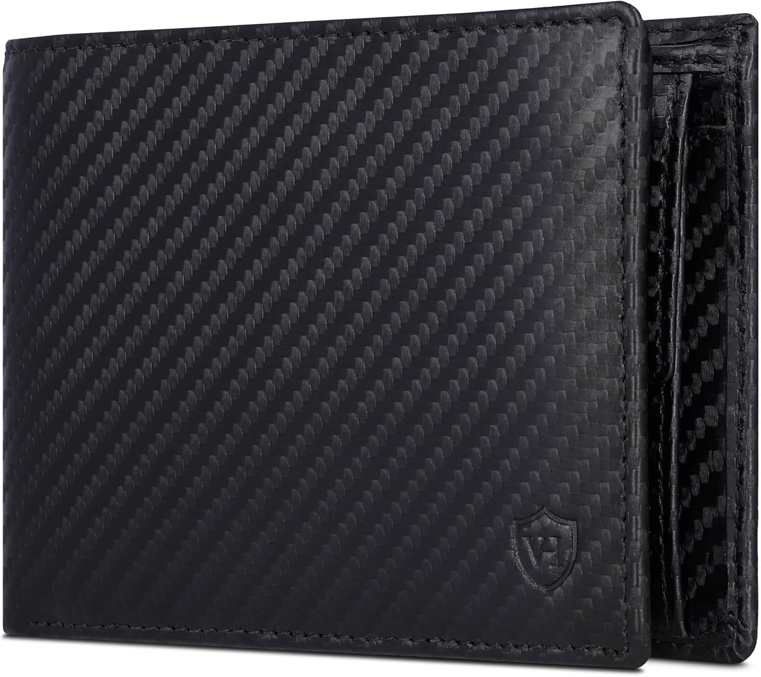 VON HEESEN Geldbörse Herren RFID Schutz Carbon Schwarz Wallet