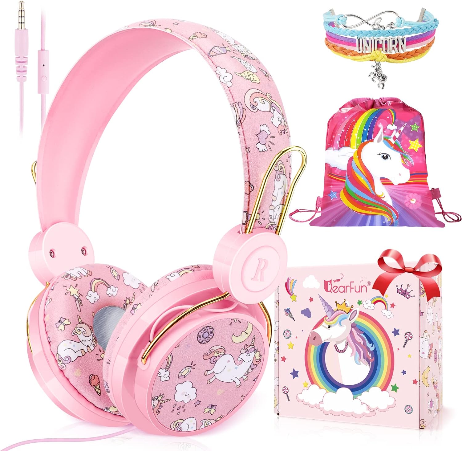 Detalle de JYPS Kids Headphones unicorn design