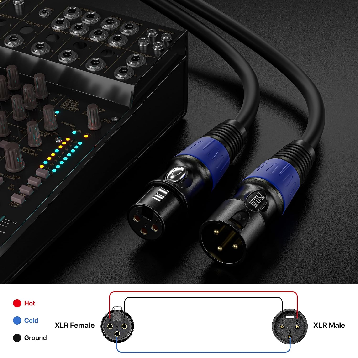 Detalle de BEITSZ 1M XLR cables, 4 pack