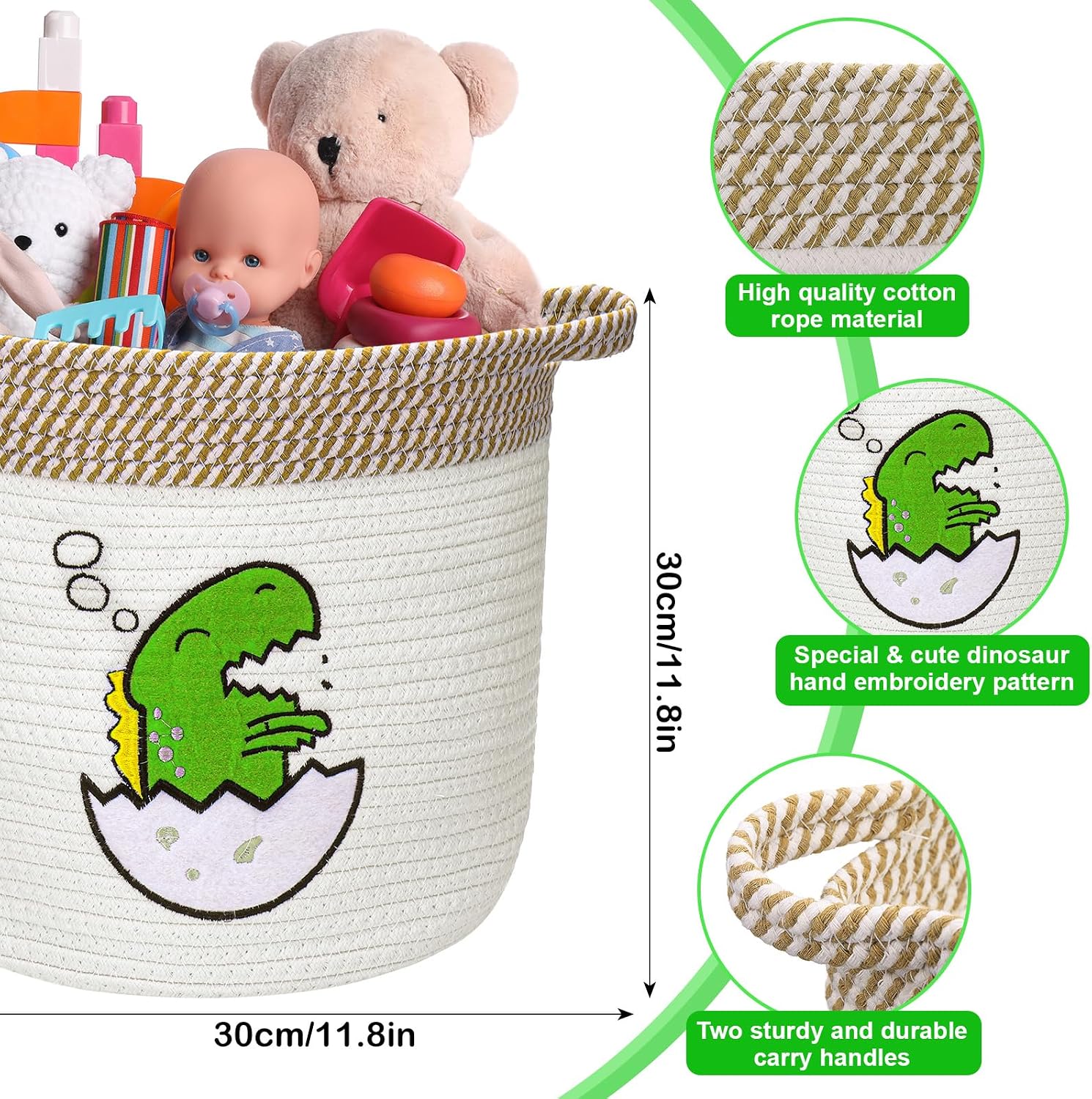 Detalle 2 de Huiguli Children's Cotton Storage Basket
