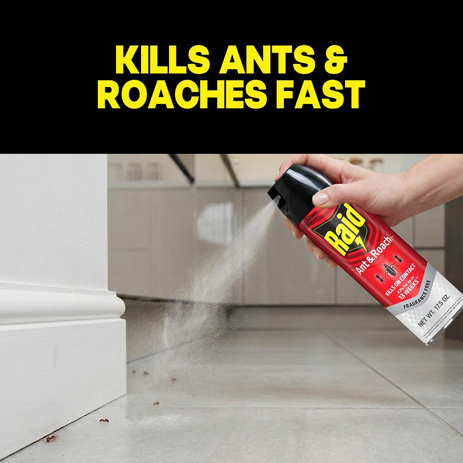 Detalle de Raid Ant & Roach Killer Bug Spray, Fragrance Free, 17.5 oz, 2 Count