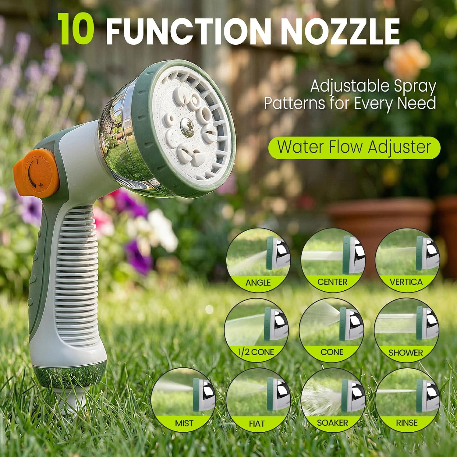 Thumbnail 5 de Bietor Retractable Garden Hose Reel – 45m Reach, 180° Swivel, 10-Pattern Nozzle