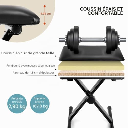 Detalle de CAHAYA Tabouret Piano Réglable pour Clavier et Piano Numérique