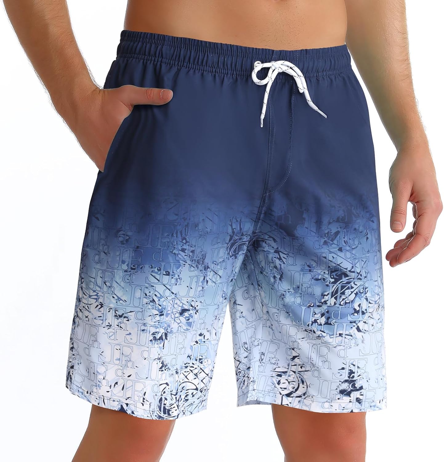 Detalle de ELETOP Herren Badehose Schnelltrocknend – Boardshorts mit Meshfutter und verstellbarem Tunnelzug