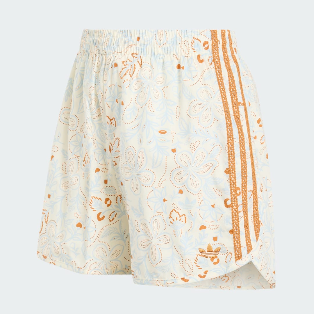 Detalle de Pantalón corto Adidas Originals Summer Glow AOP: color naranja con acabado all-over print