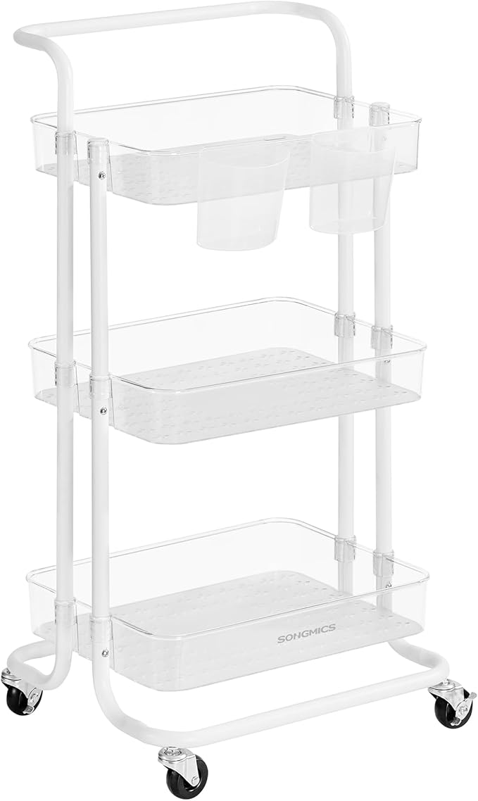 SONGMICS Carro Rodante de 3 Niveles 🧺 para Hogar