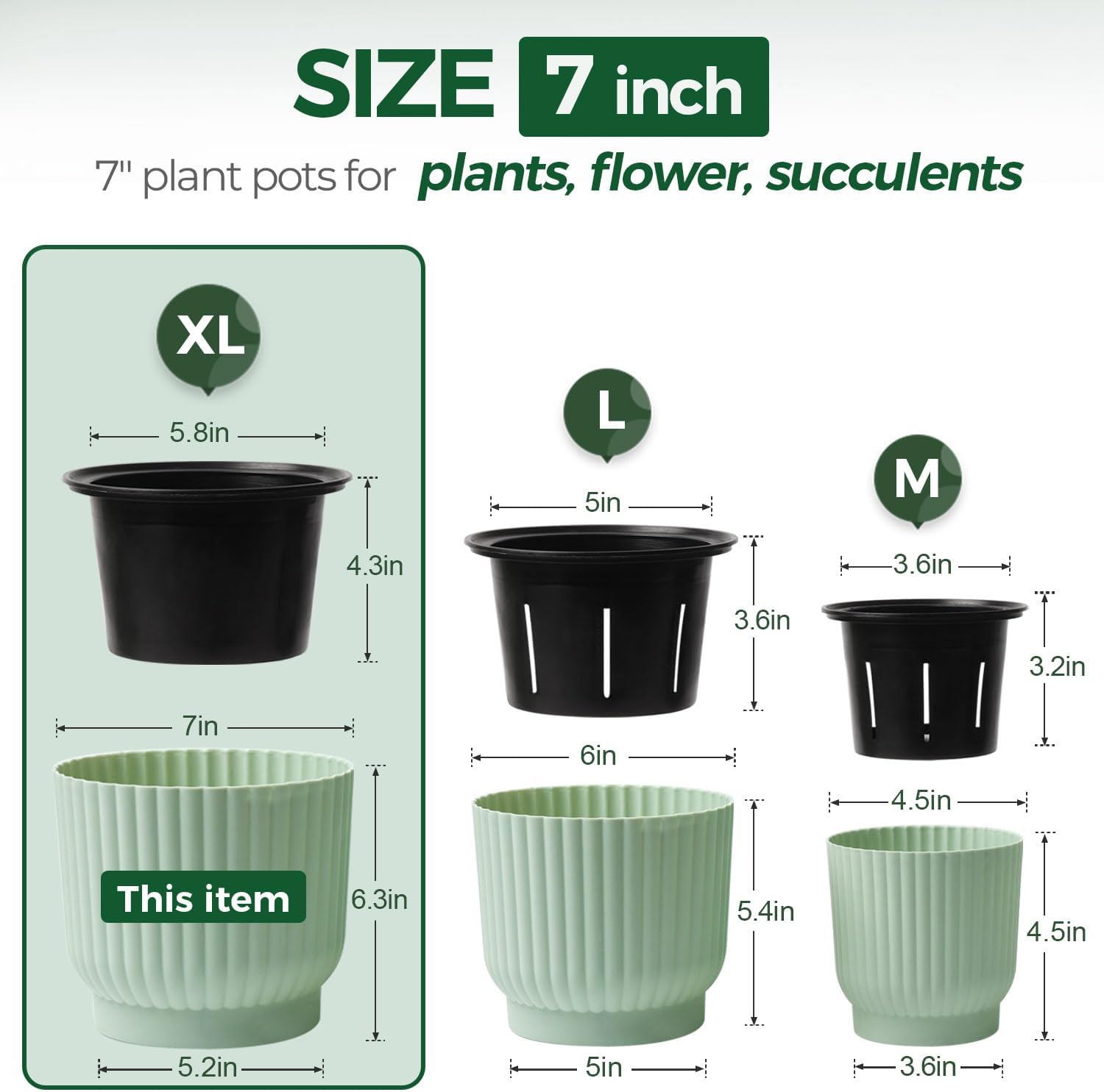 Detalle 2 de T4U 18cm self-watering plant pots (4 pack) – indoor and outdoor planters for succulents, cacti and houseplants