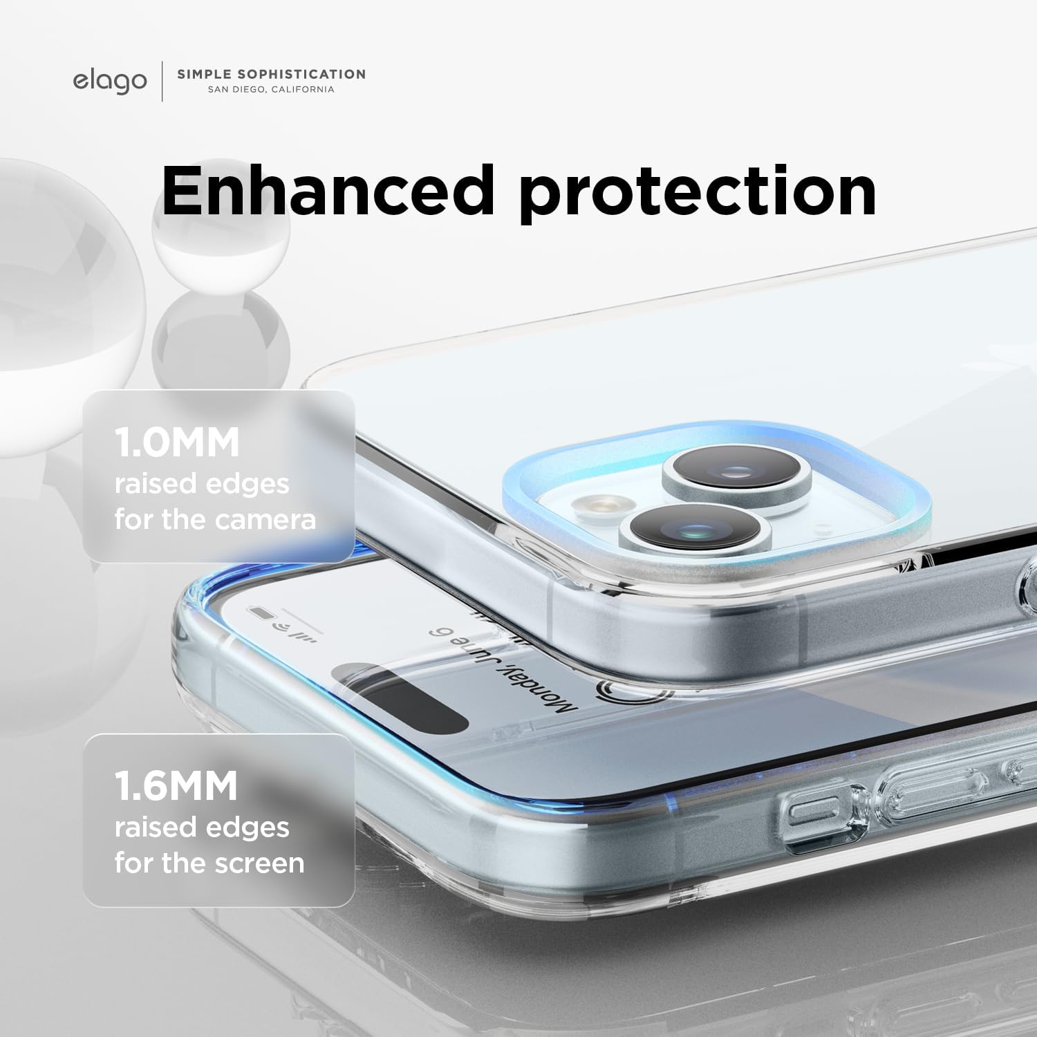 Thumbnail 3 de elago Cover ibrida trasparente per iPhone 15 Plus (policarbonato + TPU), protezione anti-cadute e anti-ingiallimento