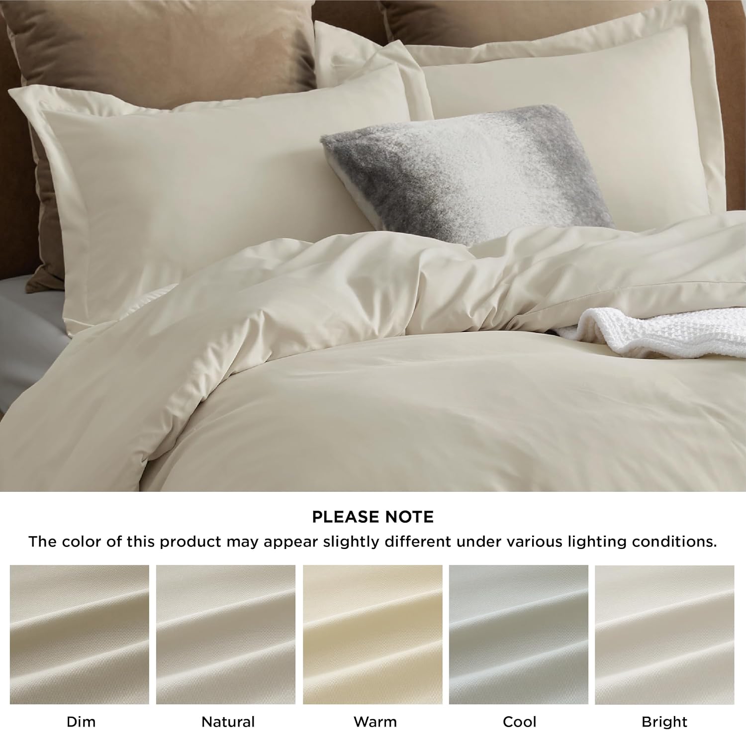 Detalle 2 de Bedsure Duvet Cover Set-Solid, King Polyester Microfibre with Zipper