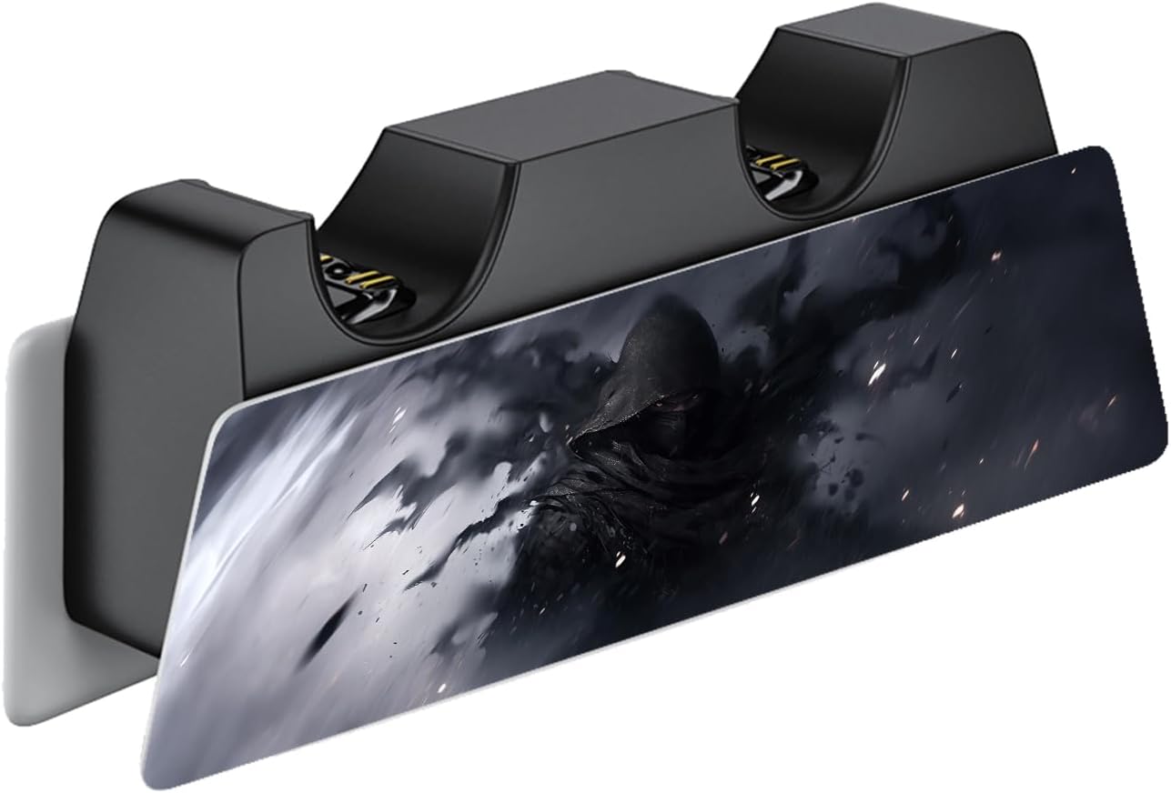 Detalle de playvital Full Set Skin Decal for PS5 Digital Edition (Shadow Assassin) – console, controller & more