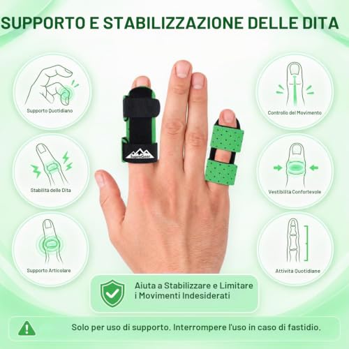 Detalle 1 de supregear tutori a stecca per dita, set da 2 con barra in alluminio