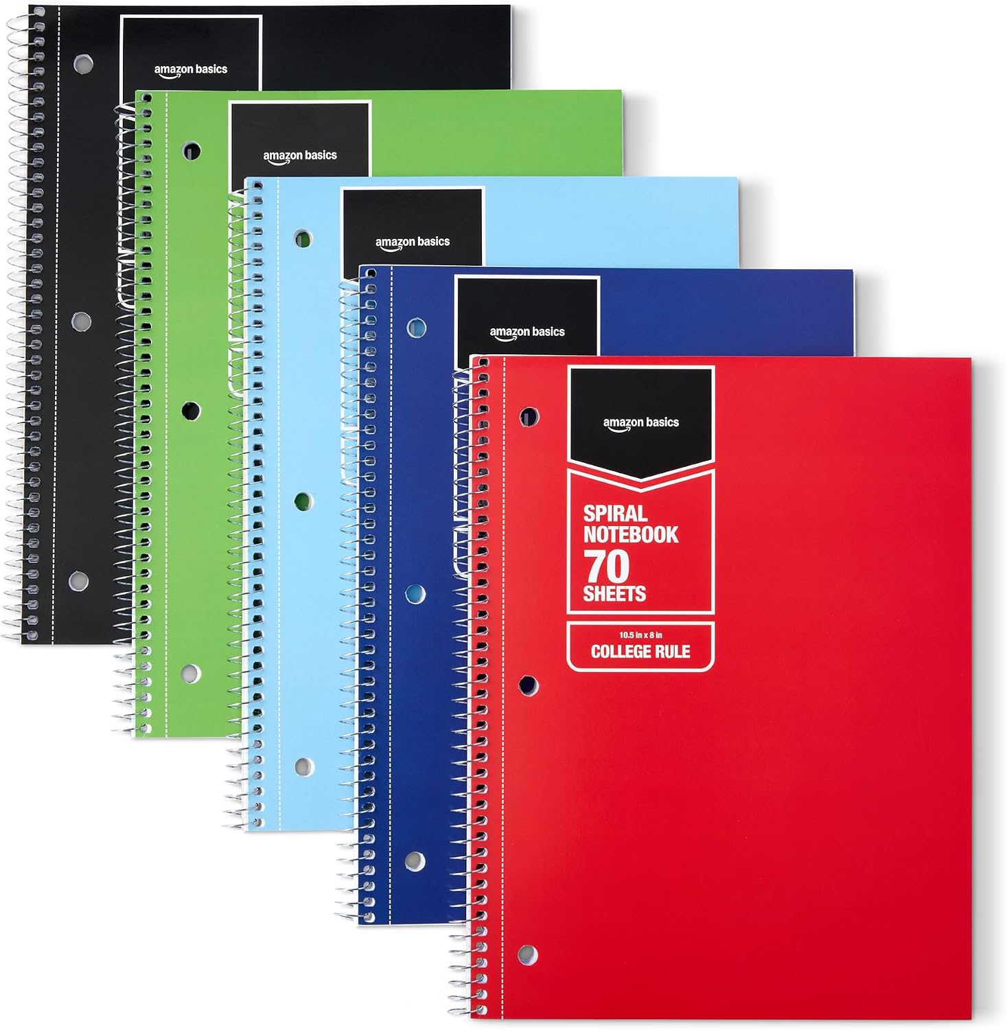 Thumbnail 6 de Amazon Basics Wide-ruled Spiral Notebook, 70 Sheets, 8 x 10.5 inches, 5-Pack (Pastel Colors)