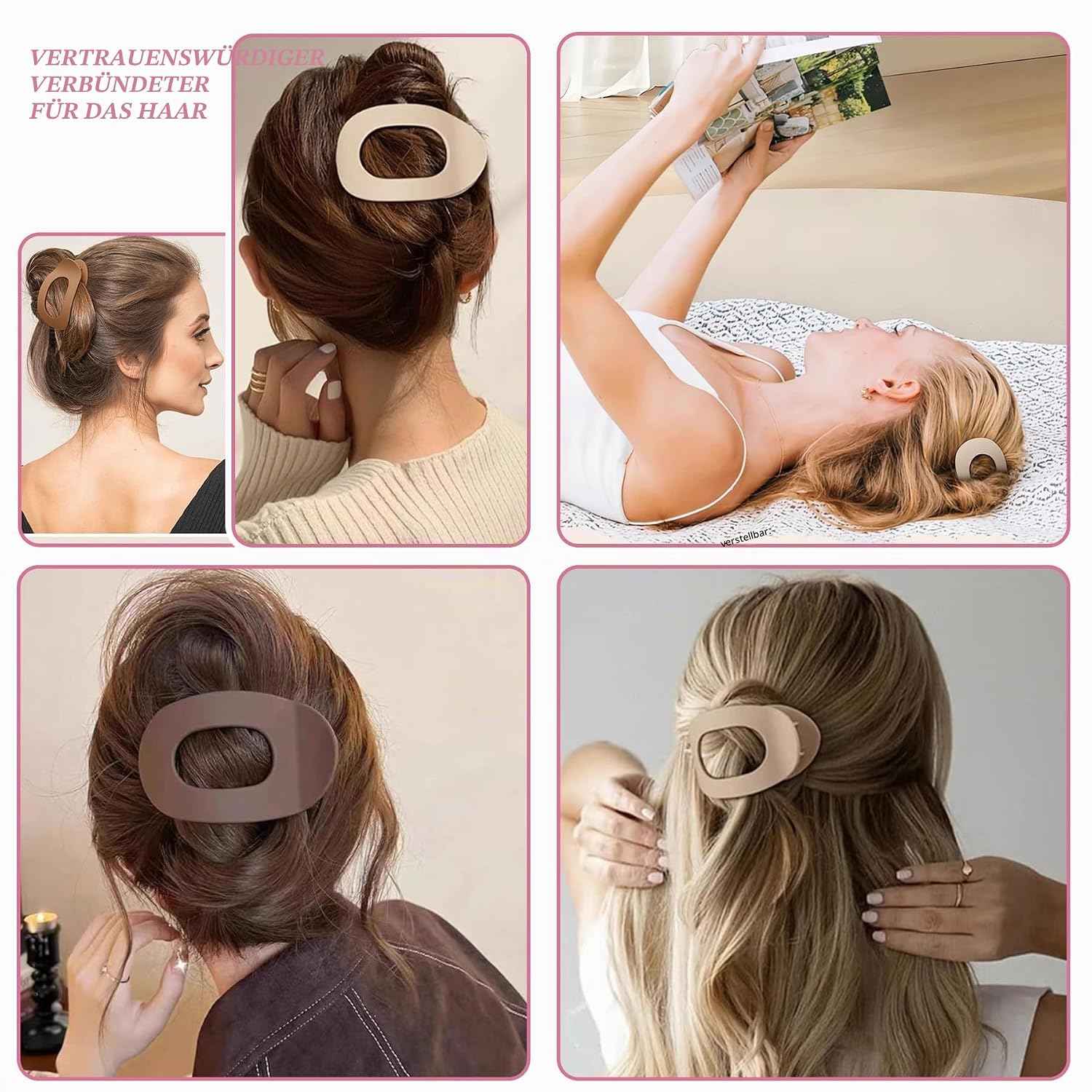 Detalle de 8 Stück Flache Haarklammer Set mit Entenschnabel – Rutschfeste Clips in vielseitigen Farben