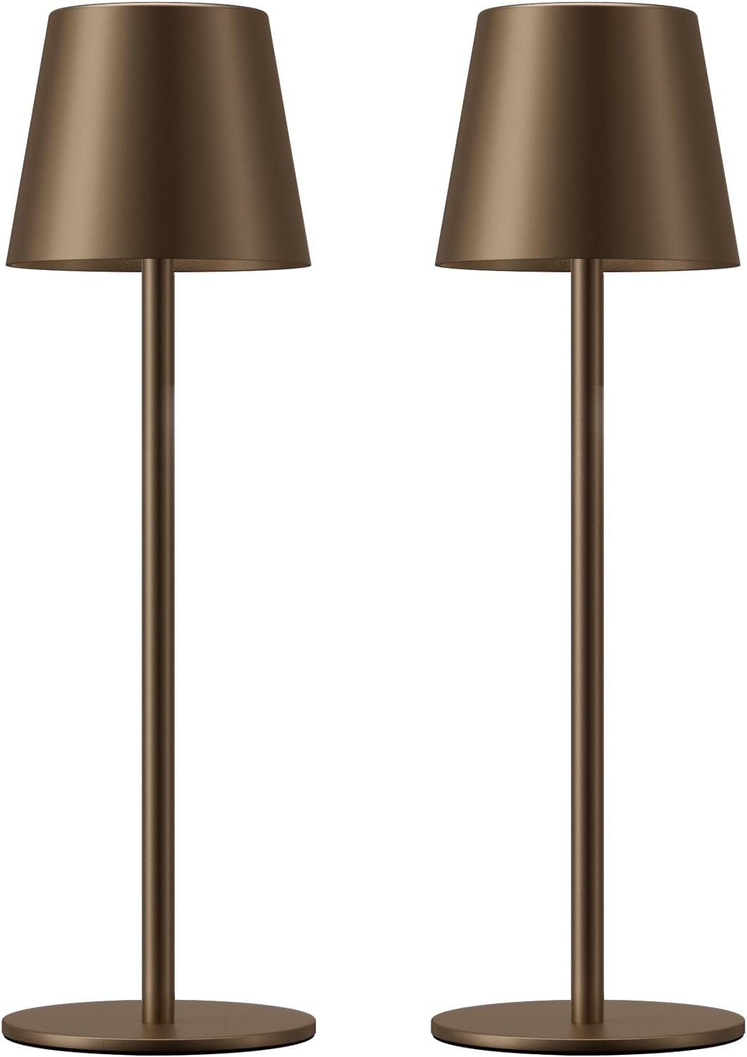 Detalle de Kakanuo Brown Cordless Table Lamps, 2-Pack, Rechargeable with Touch Dimming