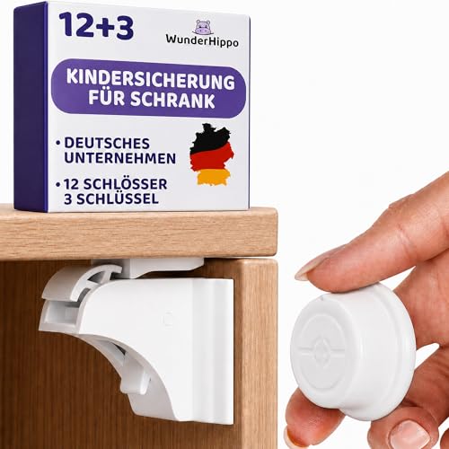 Detalle de WunderHippo Magnetische Kindersicherung 12 Schlösser + 3 Schlüssel – Unsichtbarer Magnetverschluss