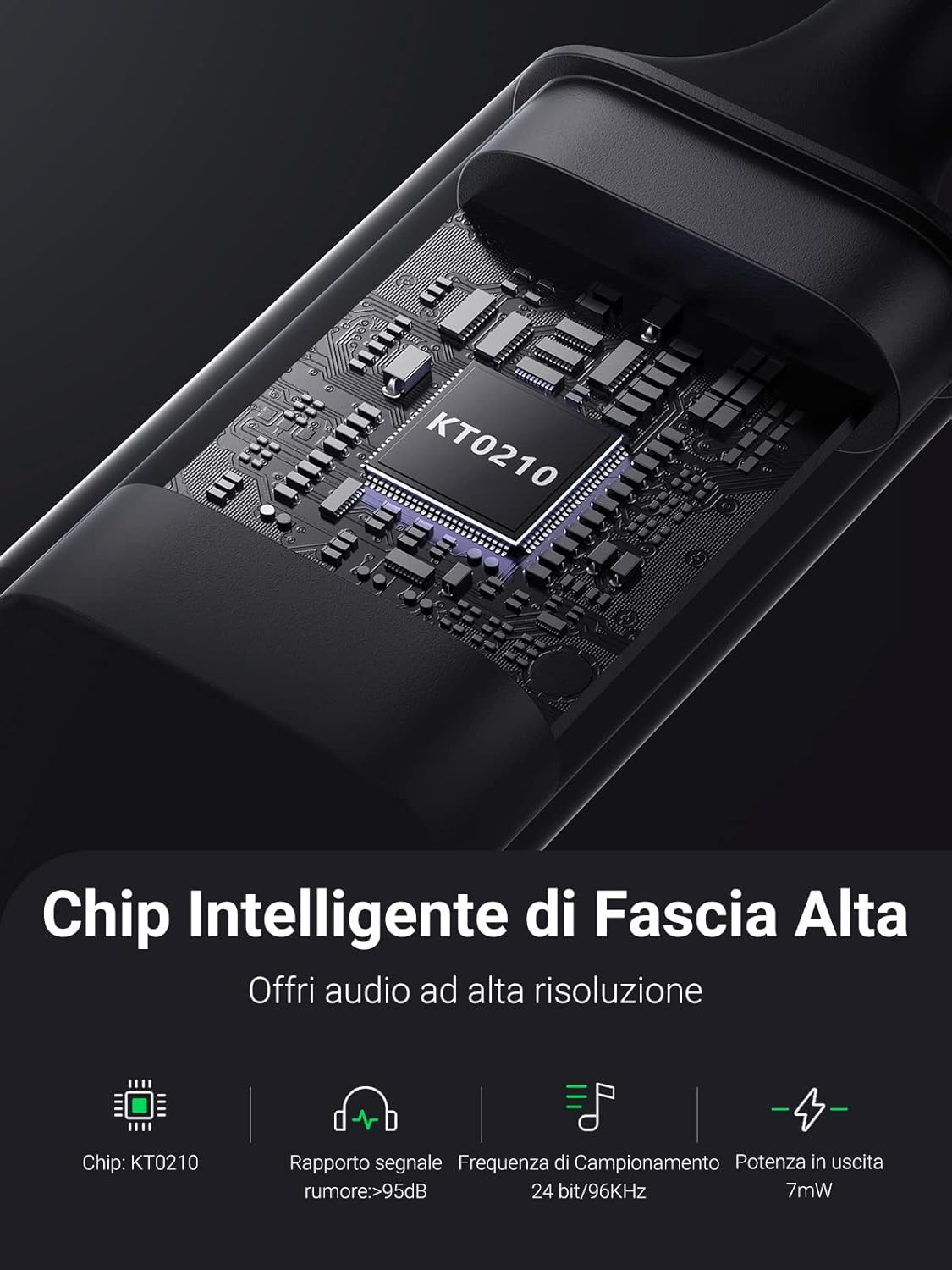 Thumbnail 3 de UGREEN Adattatore Audio USB a Jack 3,5 mm: scheda sonora esterna con chip KT0210, 24bit/96kHz