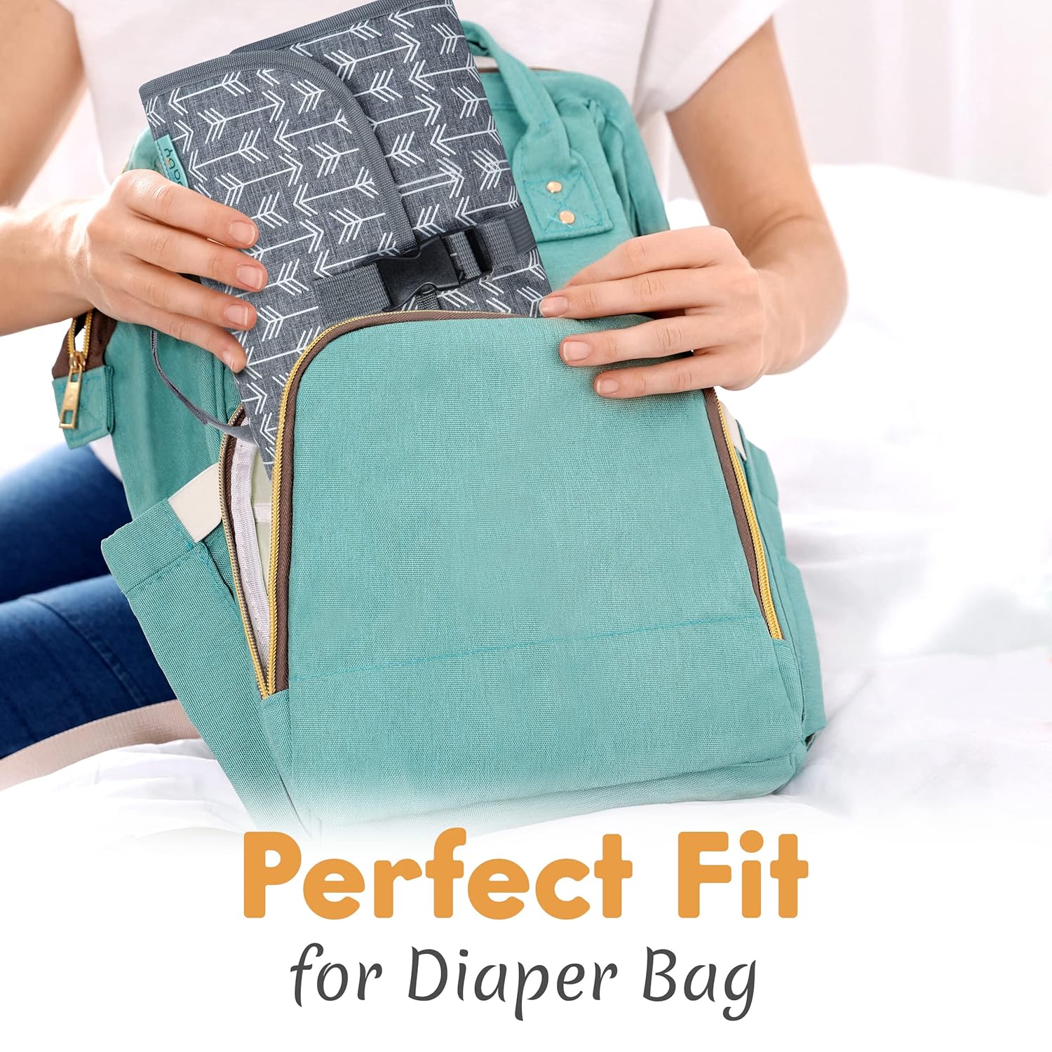 Thumbnail 5 de Kopi Baby Portable Diaper Changing Pad Travel Station Kit (Grey Arrows) — Changing Mat With Wipes Pocket