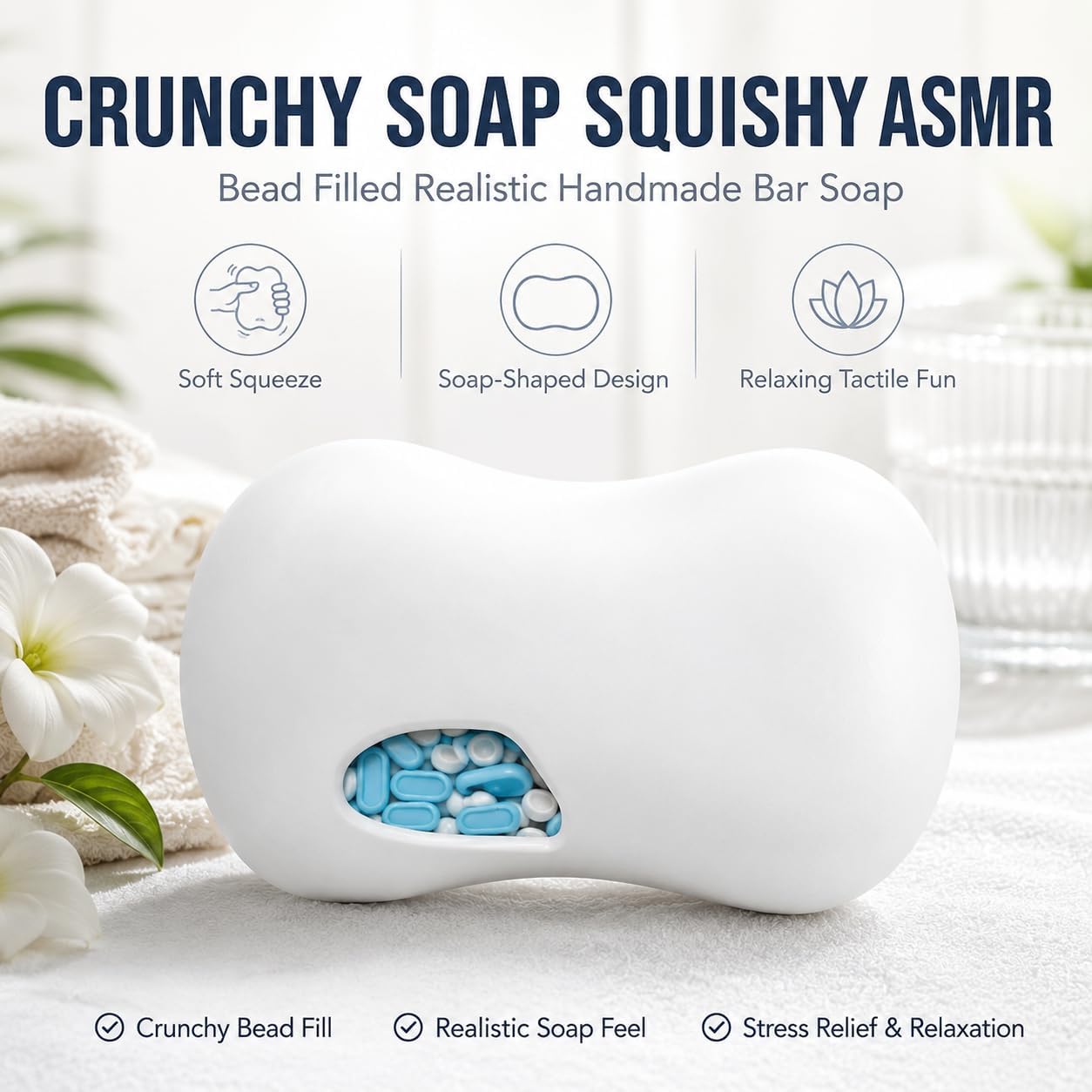 Thumbnail 1 de LALOSHLIX SCNNL Crunchy Soap Squishy, Bead-Filled Non-Rebound Fidget Toy